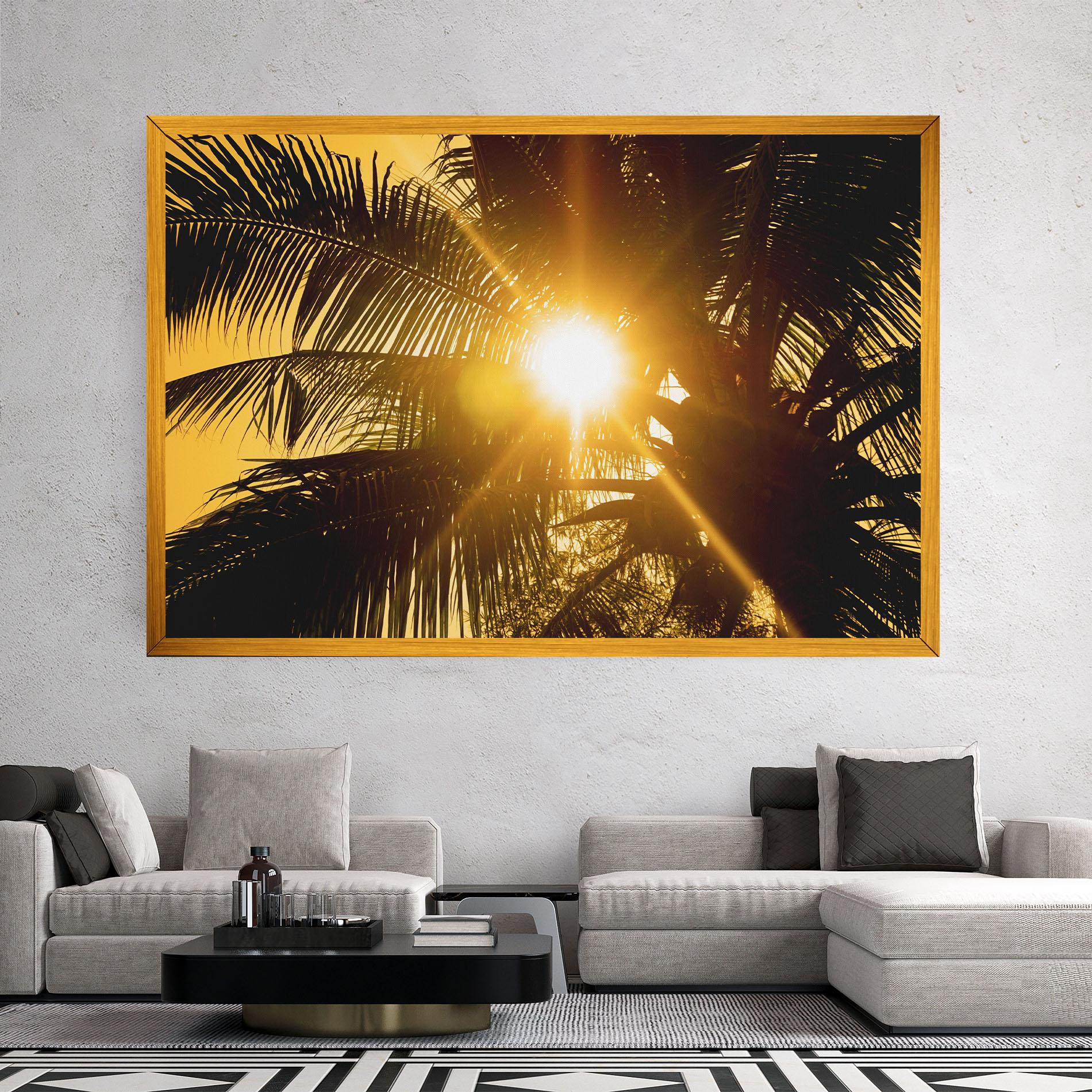 Leinwandbild Palm Trees Sun mockup 2