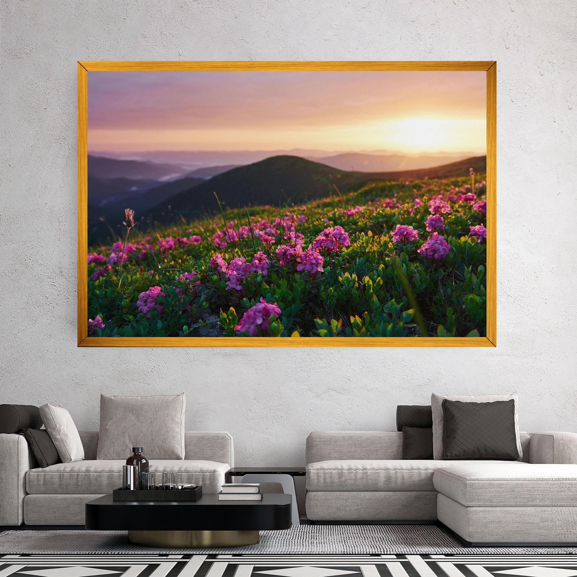 Leinwandbild Purple Summer Flowers mockup 2