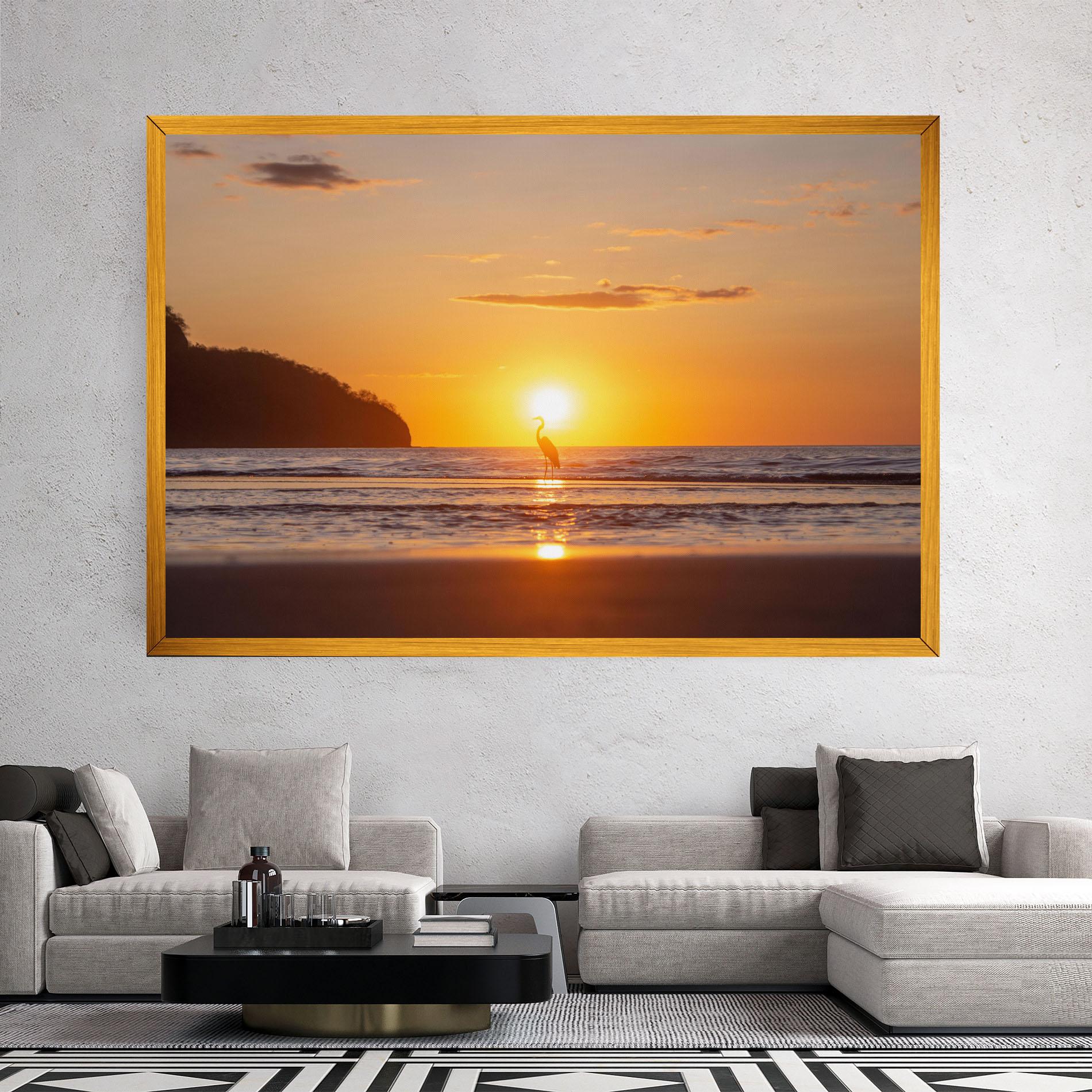 Leinwandbild Sunset Bird Silhouette mockup 2