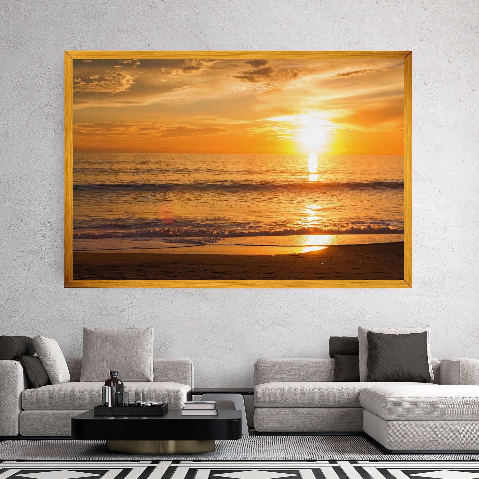Leinwandbild Sunset Ocean Coast mockup 2