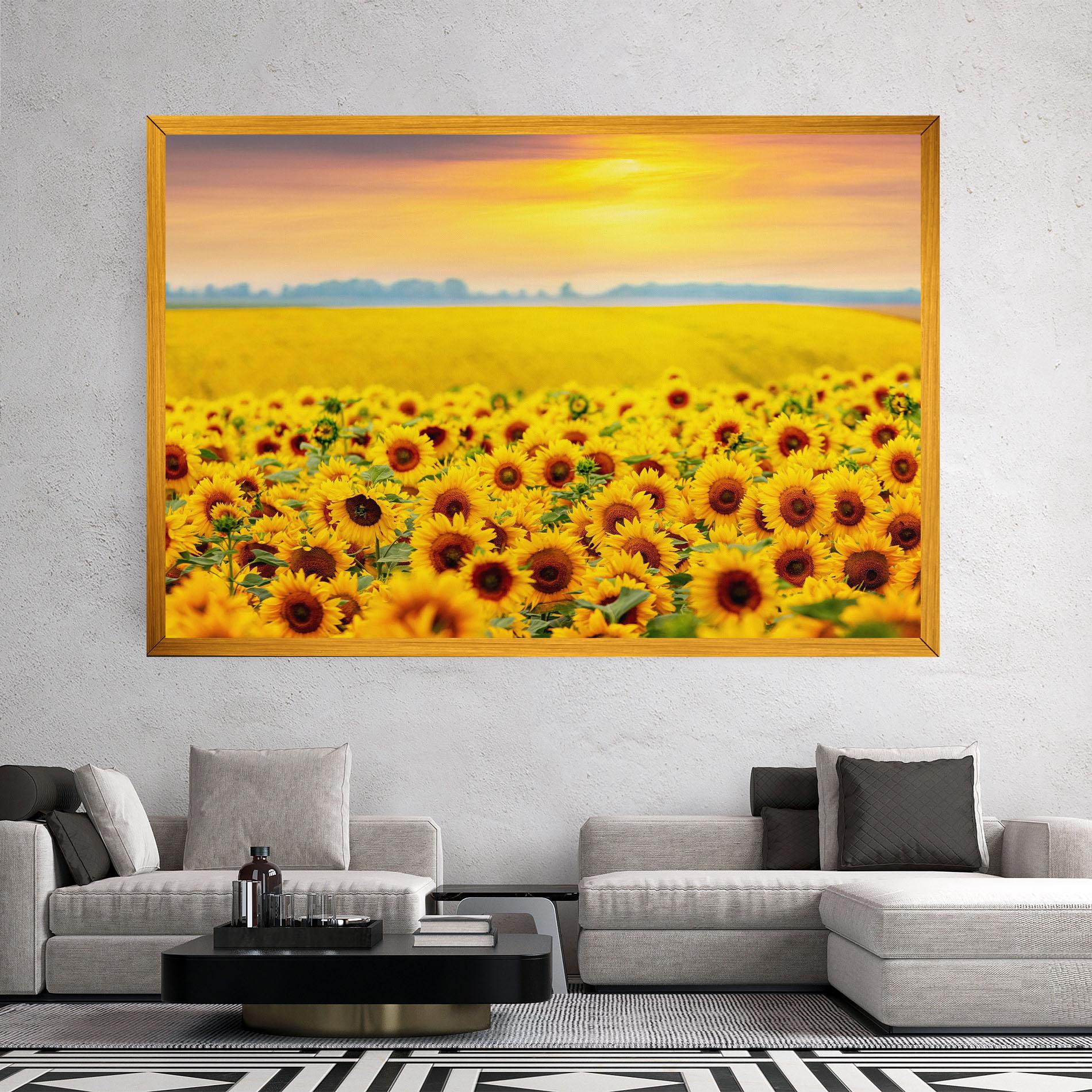 Leinwandbild Yellow Sunflowers mockup 2
