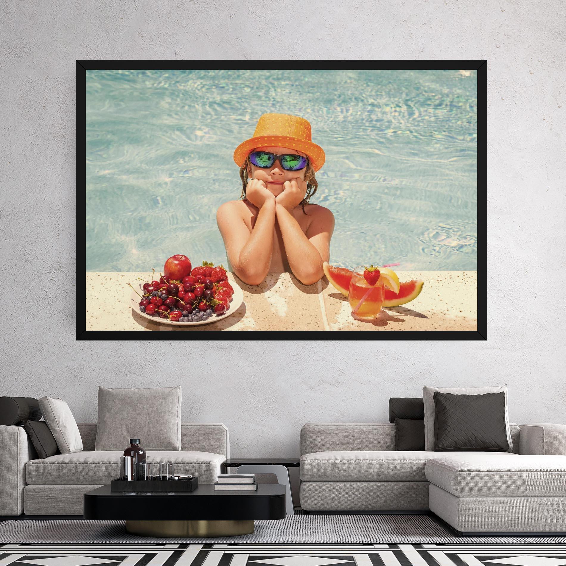 Leinwandbild Child Swimming mockup 2