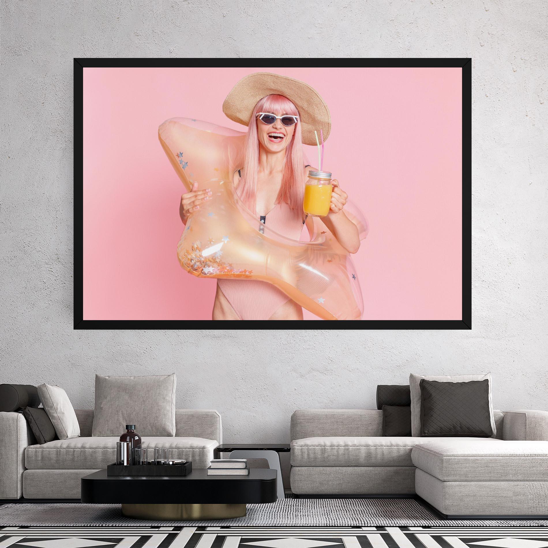 Leinwandbild Joyful Pink Woman mockup 2