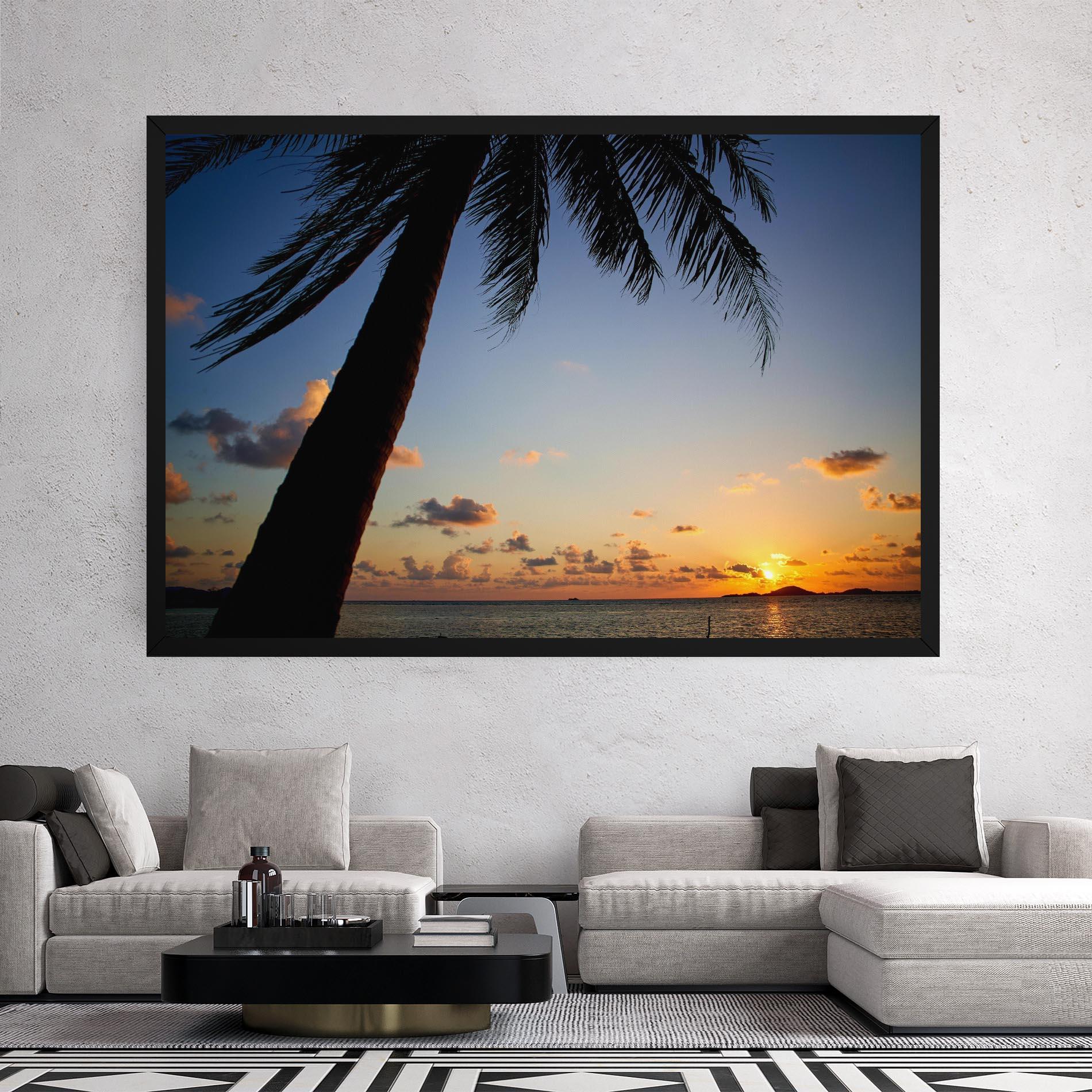 Leinwandbild Palm Tree Silhouette mockup 2