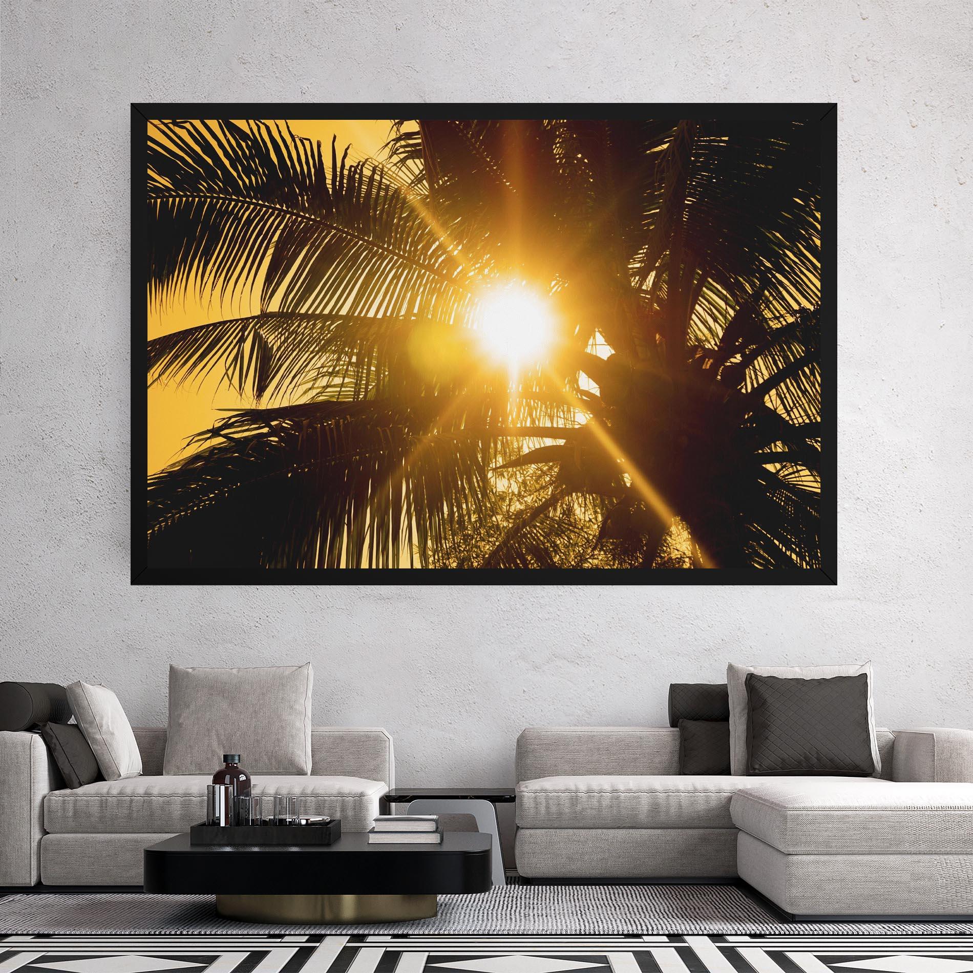 Leinwandbild Palm Trees Sun mockup 2