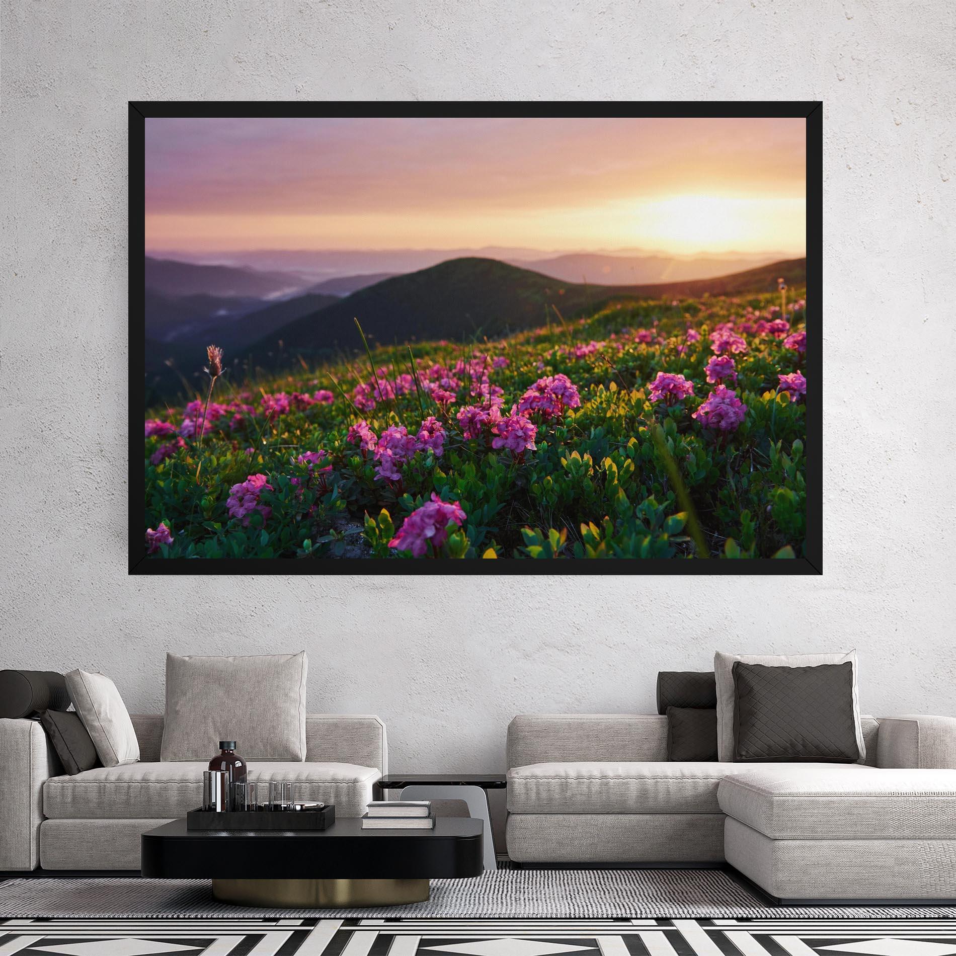 Leinwandbild Purple Summer Flowers mockup 2