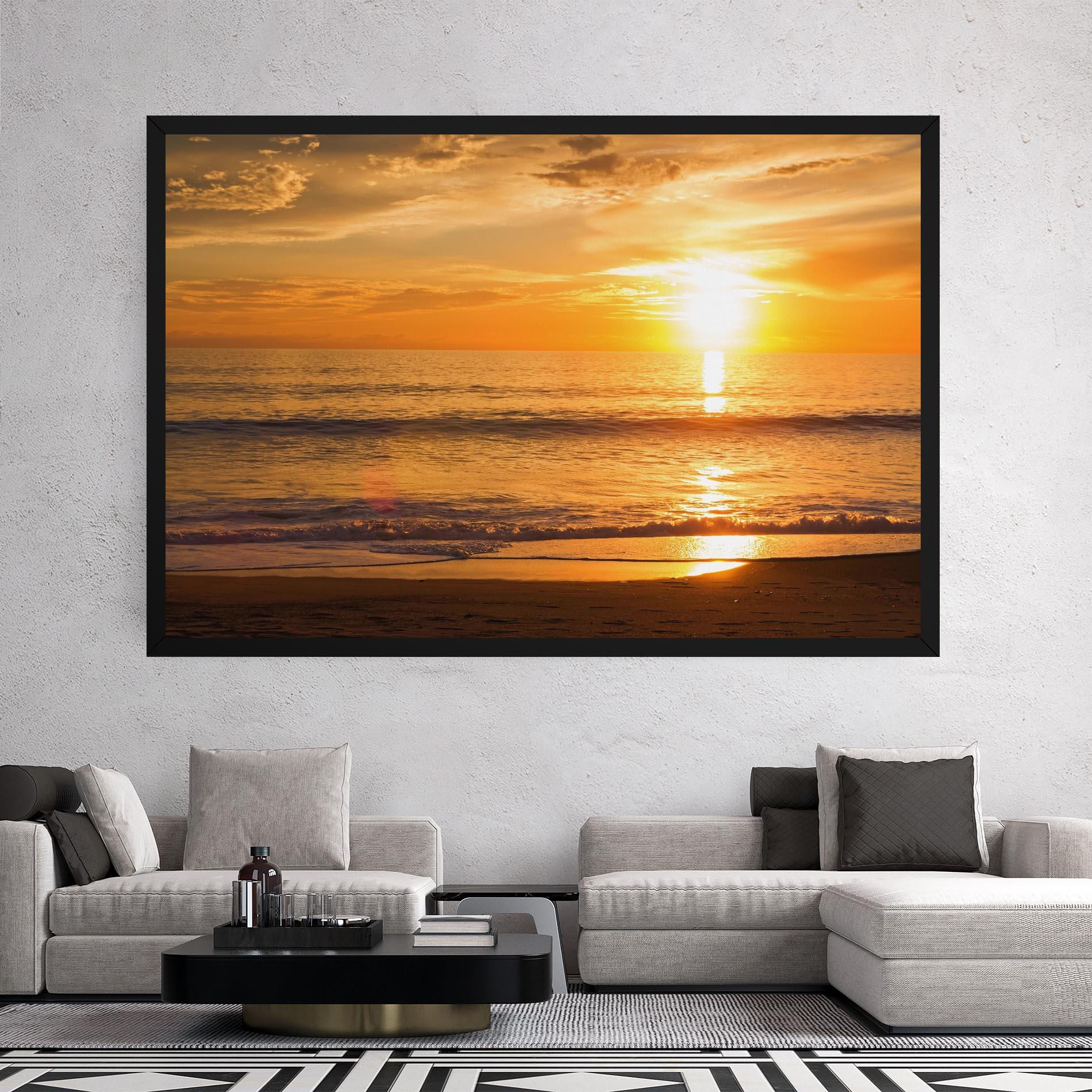 Leinwandbild Sunset Ocean Coast mockup 2