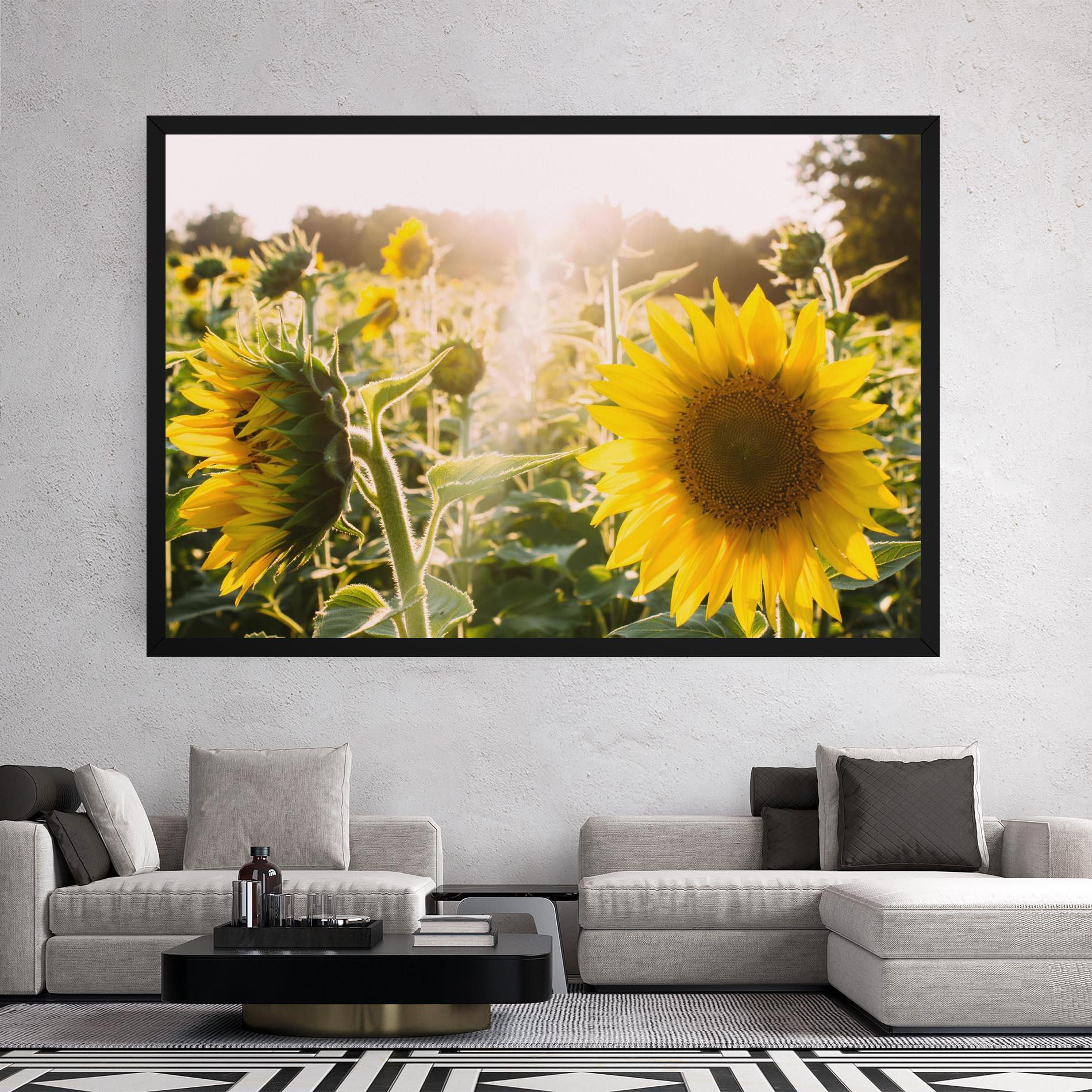 Leinwandbild Yellow Sun Flower mockup 2