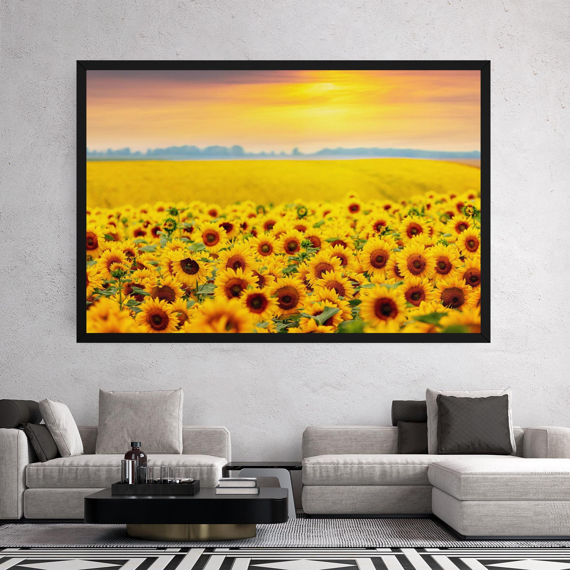 Leinwandbild Yellow Sunflowers mockup 2