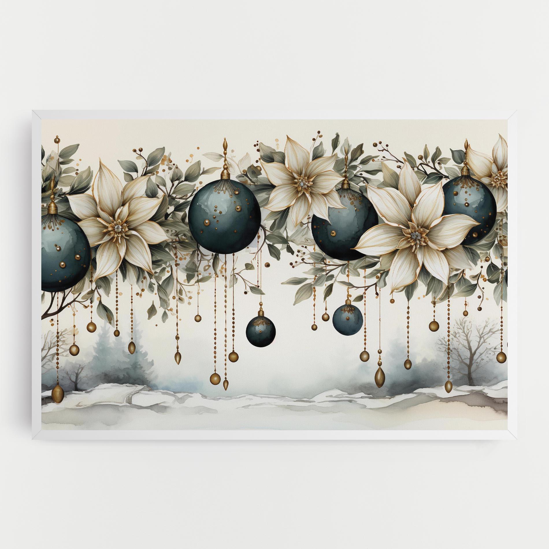 Leinwandbild Christmas Flowers Art mockup 0