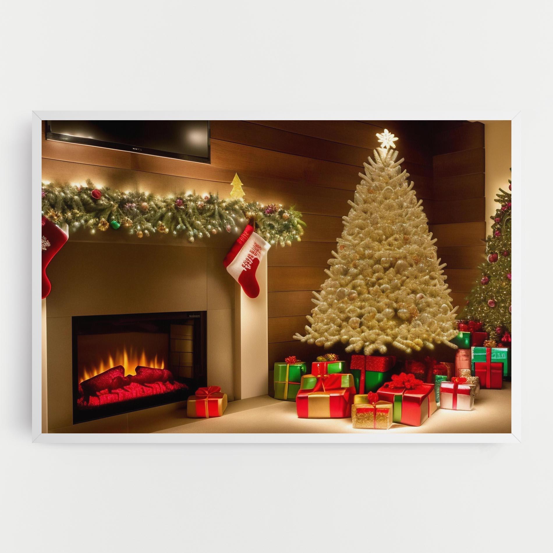 Leinwandbild Decorated Christmas Tree mockup 0