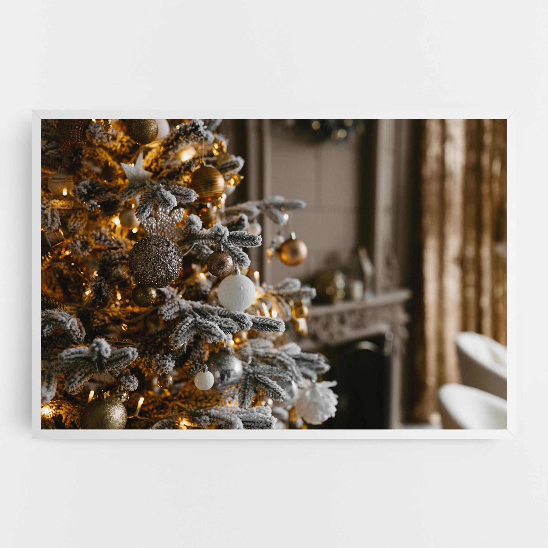 Leinwandbild Gold Christmas Decorations mockup 0