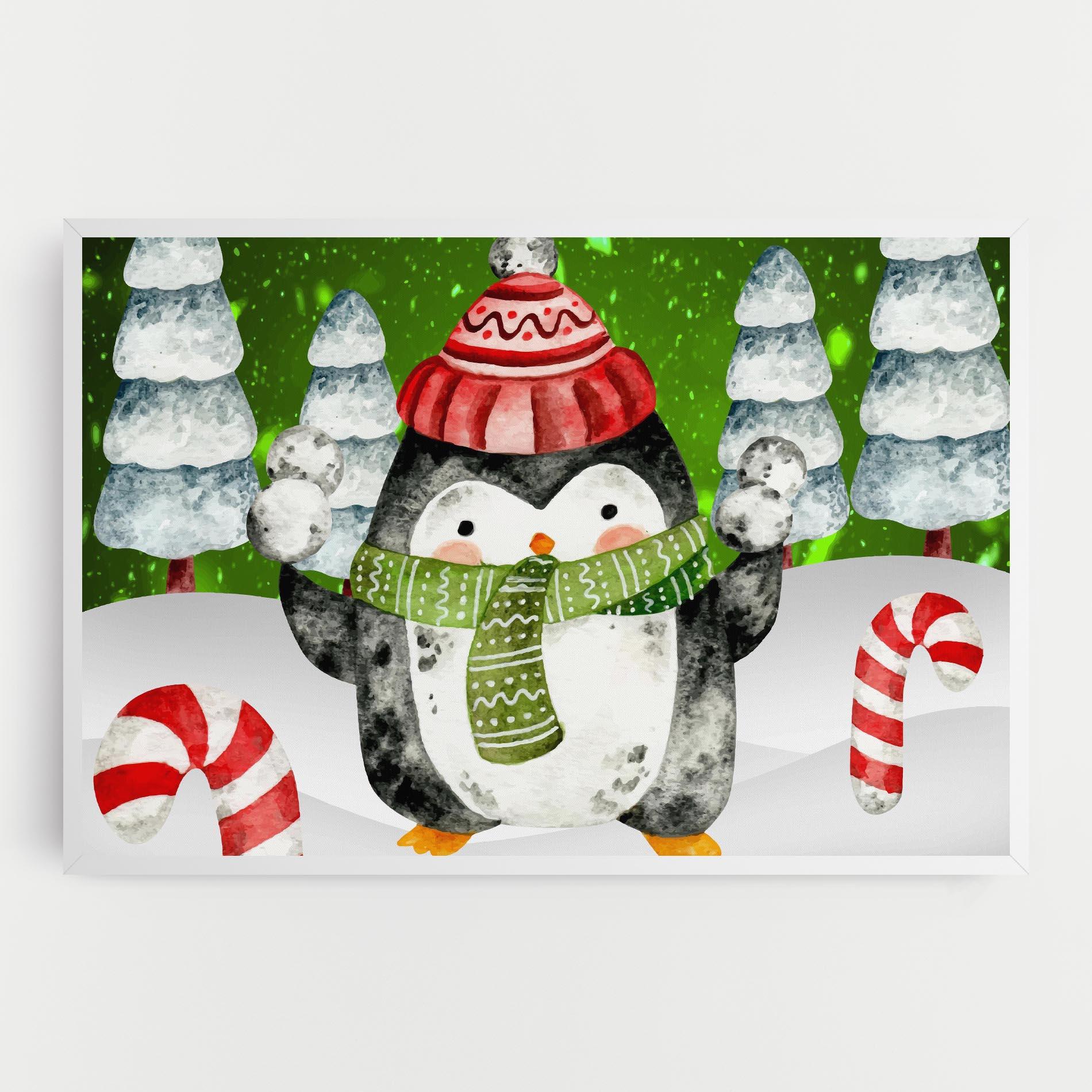Leinwandbild Green Pinguin mockup 0