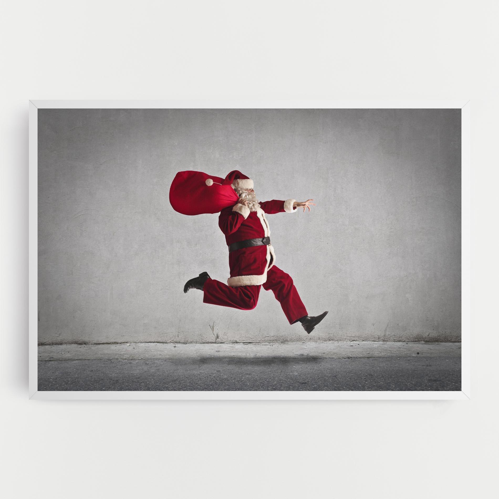Leinwandbild Santa Claus Jumping mockup 0