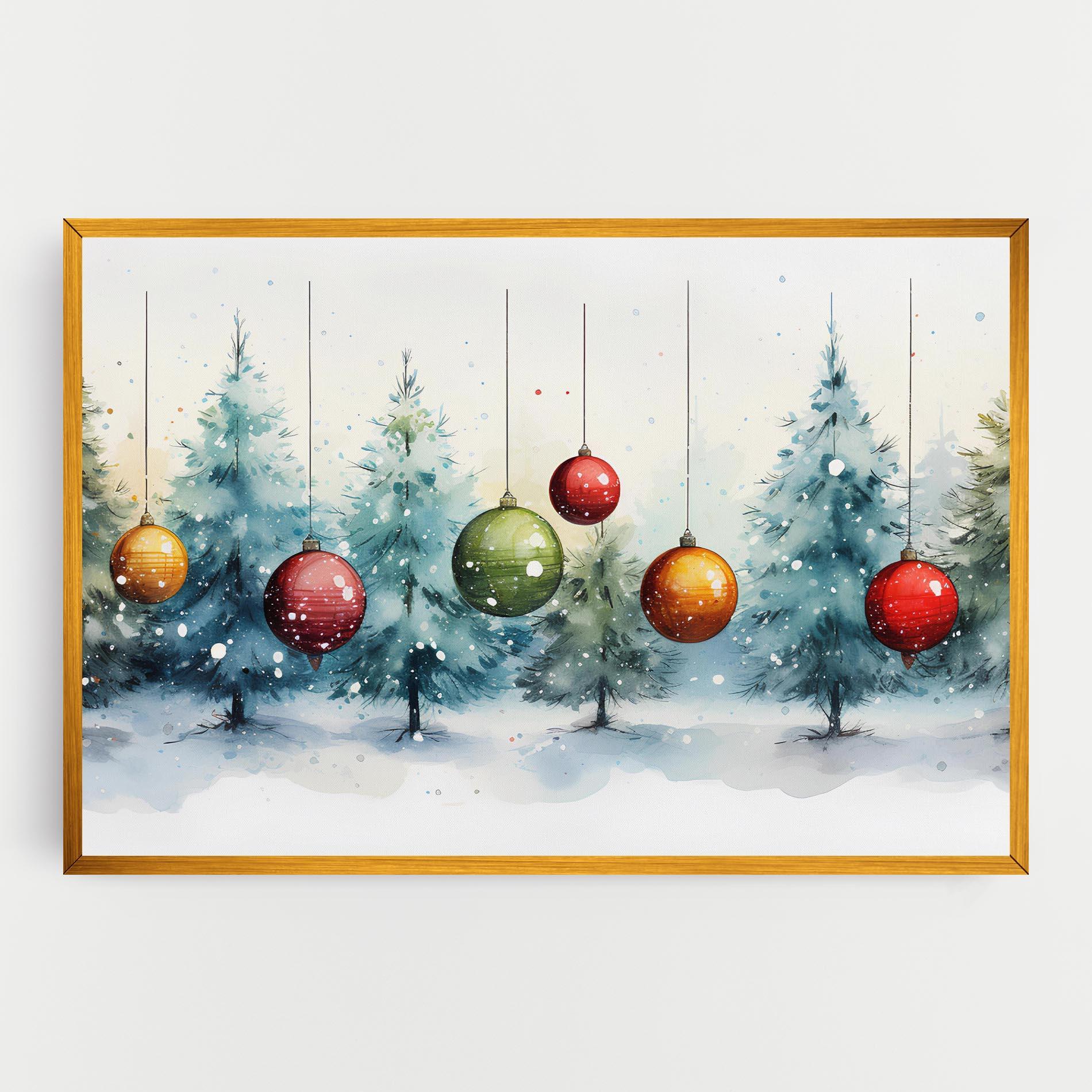 Leinwandbild Christmas Tree Painting mockup 0