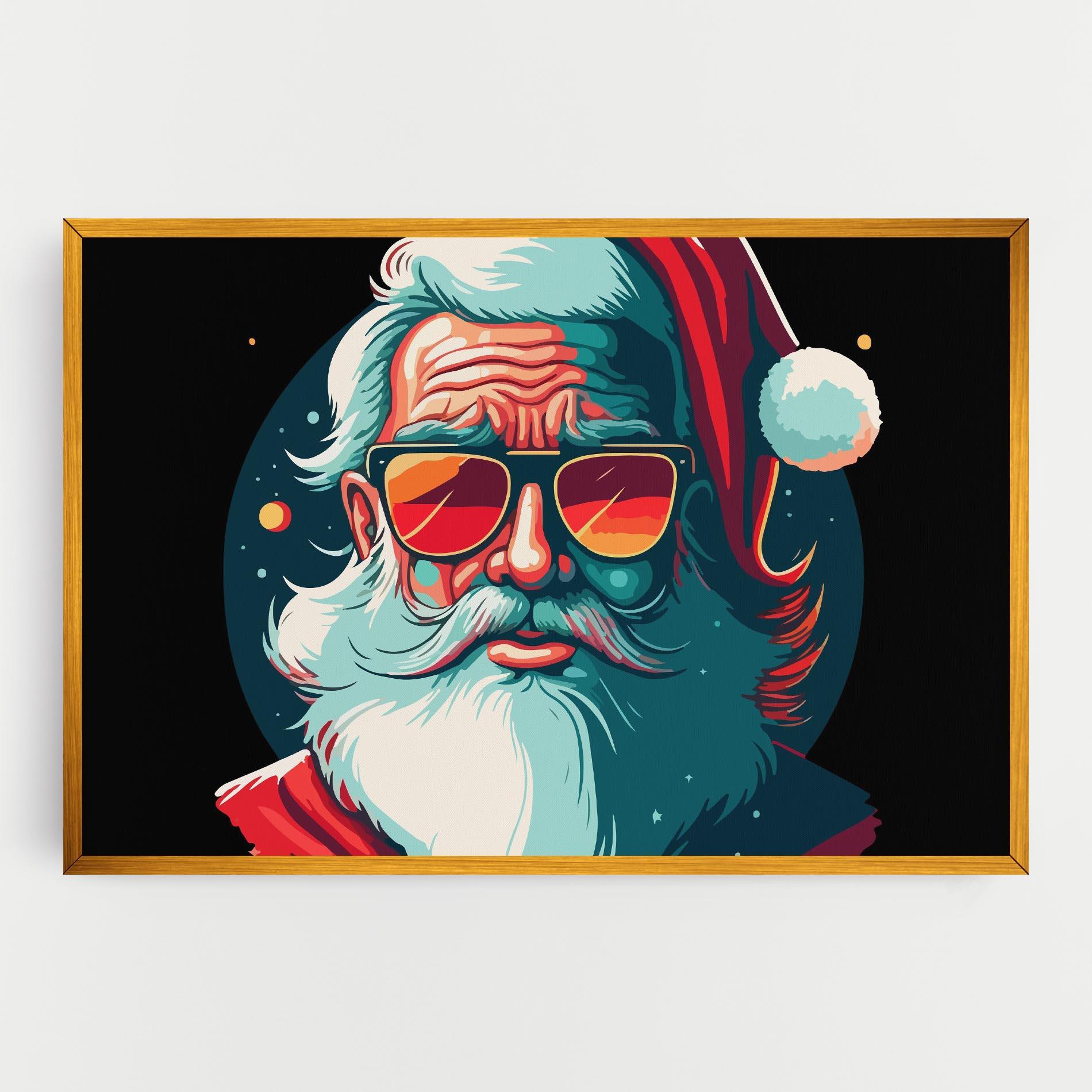 Leinwandbild Color Glasses Santa mockup 0