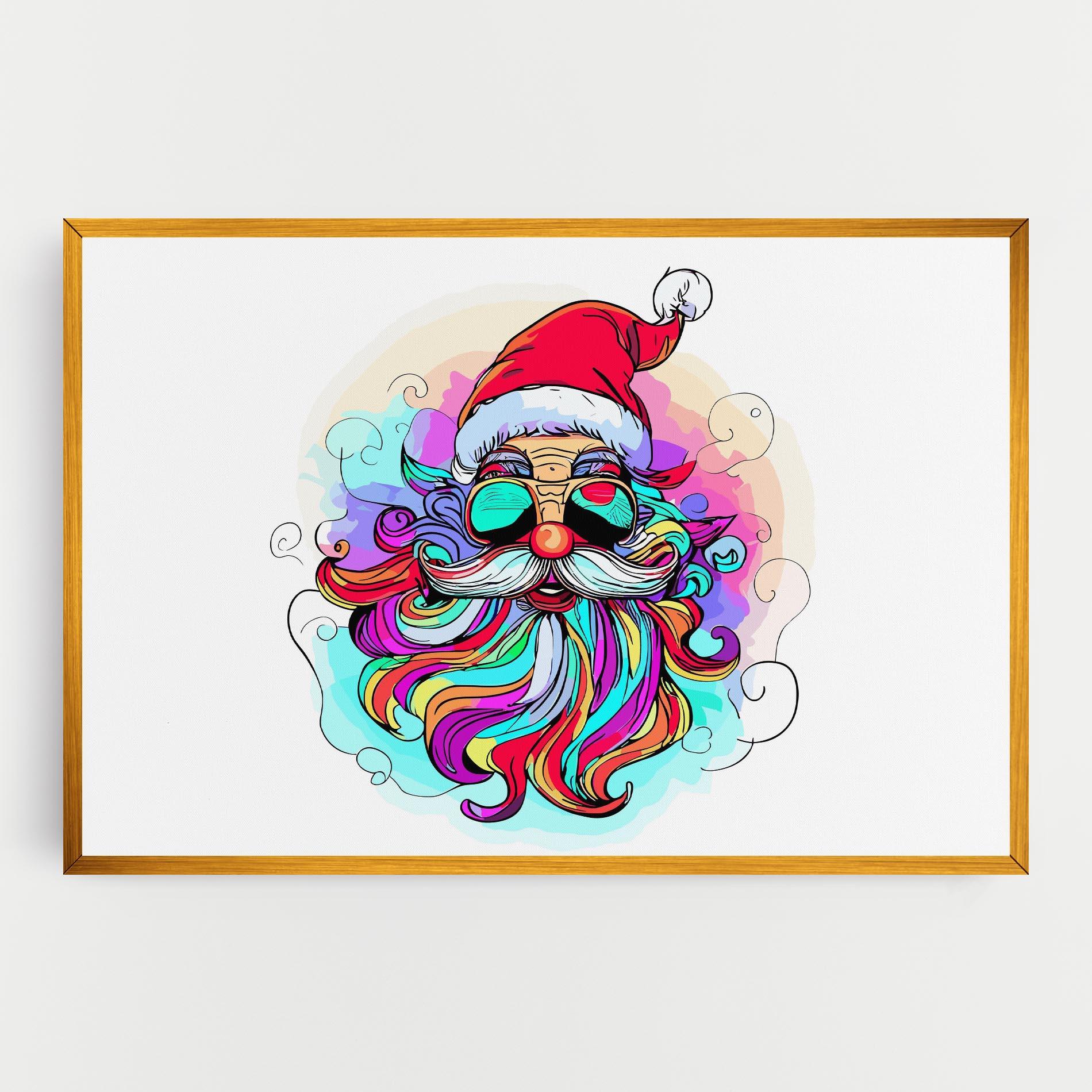 Leinwandbild Colorful Santa mockup 0