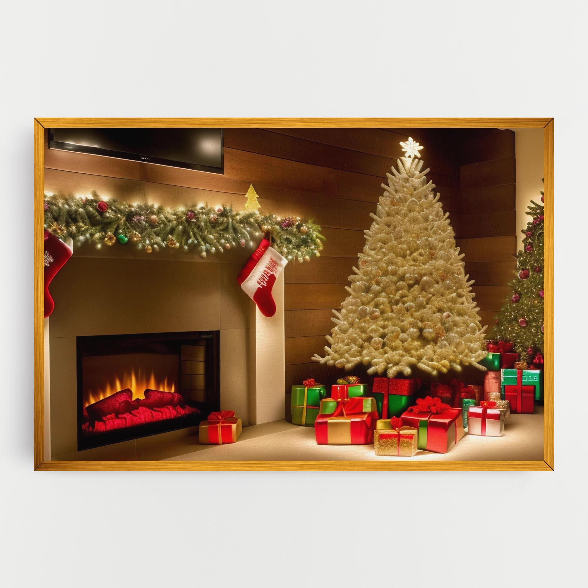 Leinwandbild Decorated Christmas Tree mockup 0