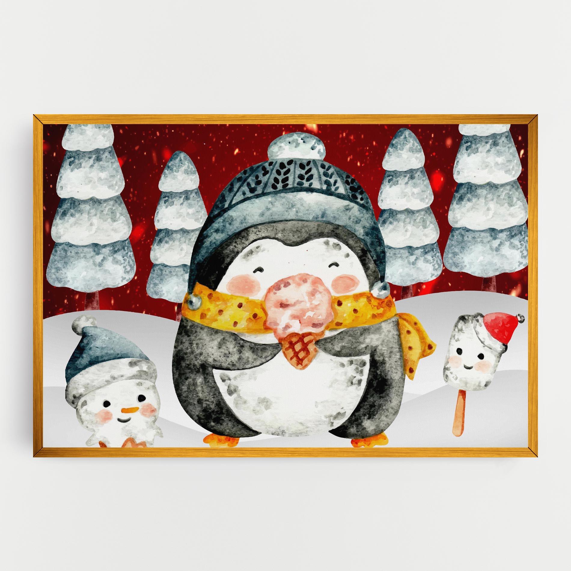 Leinwandbild Yellow Pinguin mockup 0