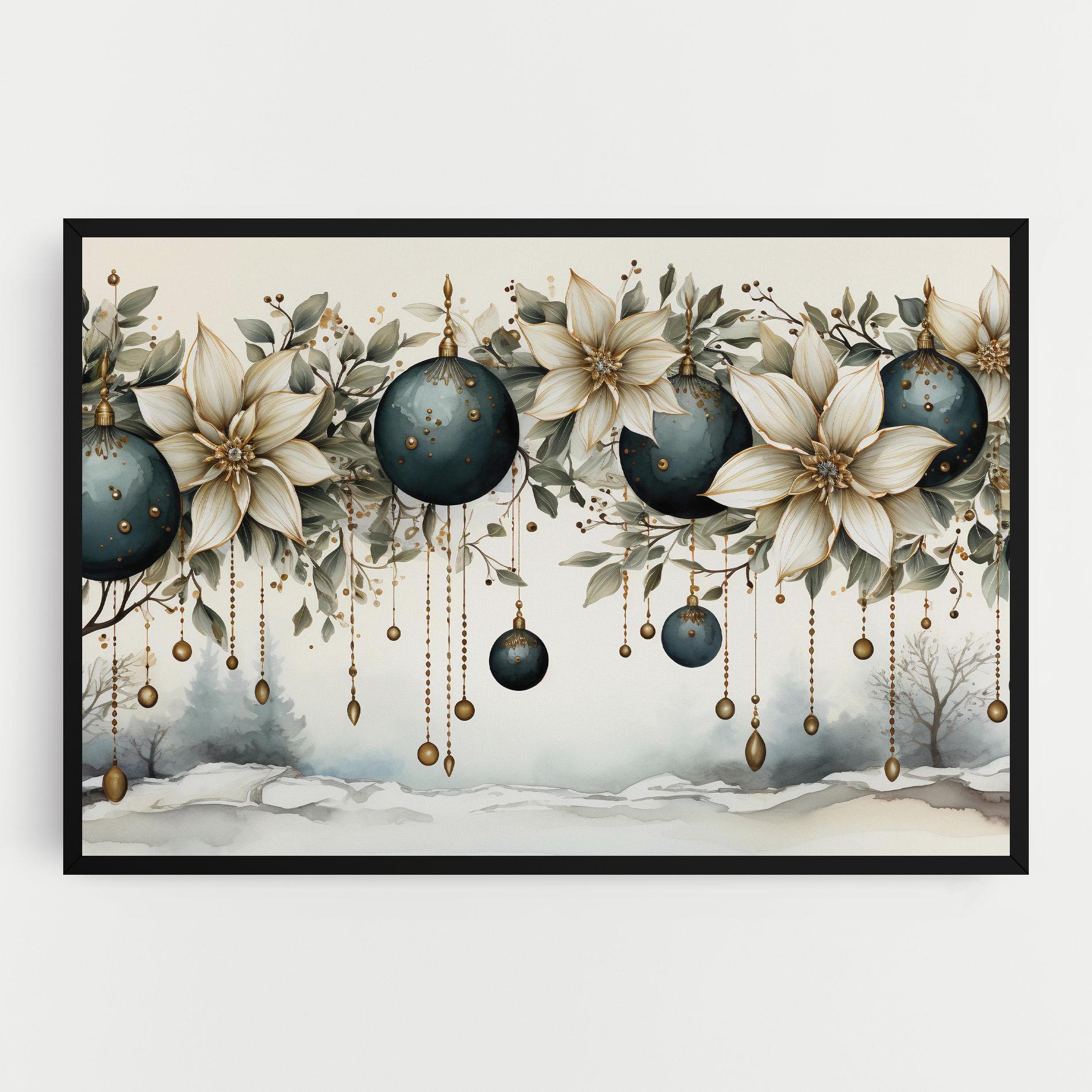 Leinwandbild Christmas Flowers Art mockup 0