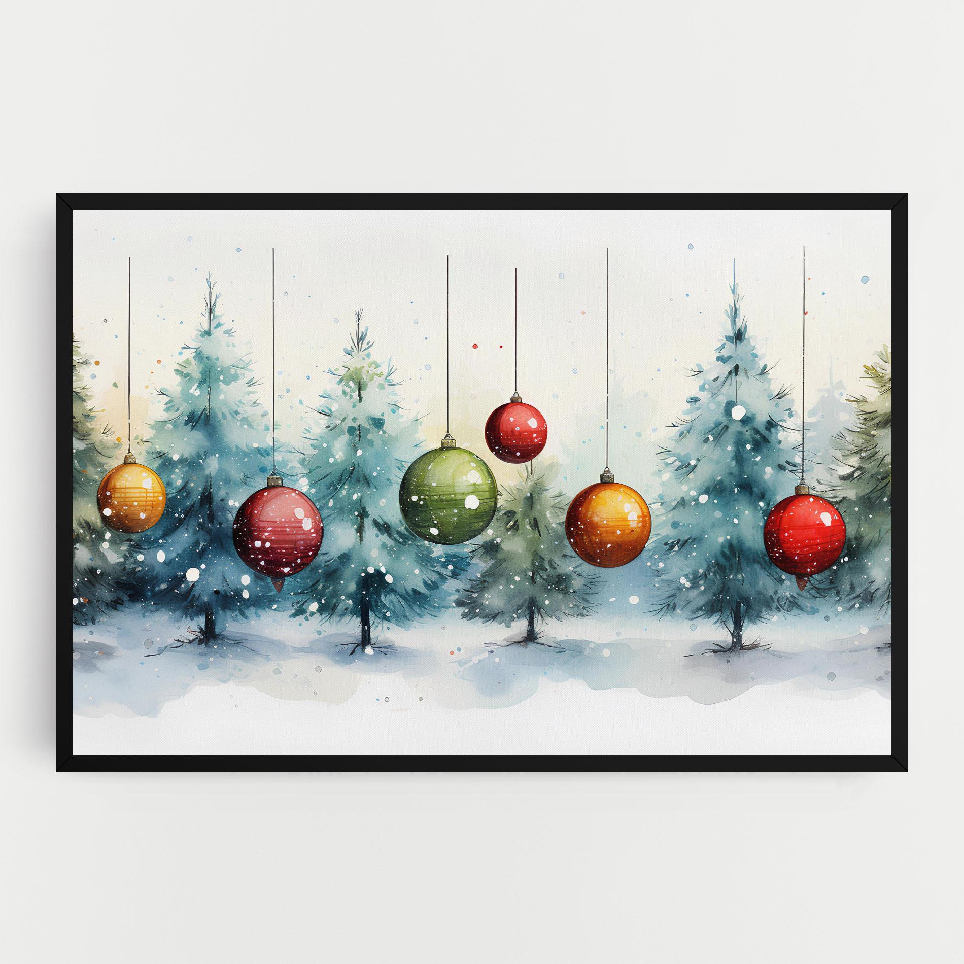 Leinwandbild Christmas Tree Painting mockup 0