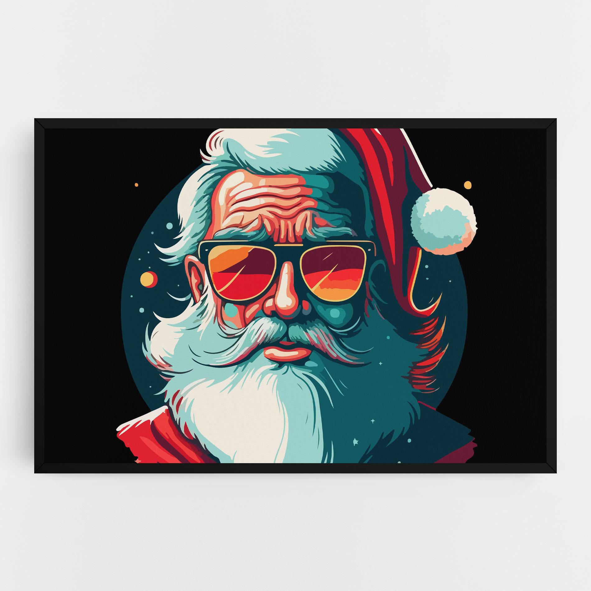 Leinwandbild Color Glasses Santa mockup 0