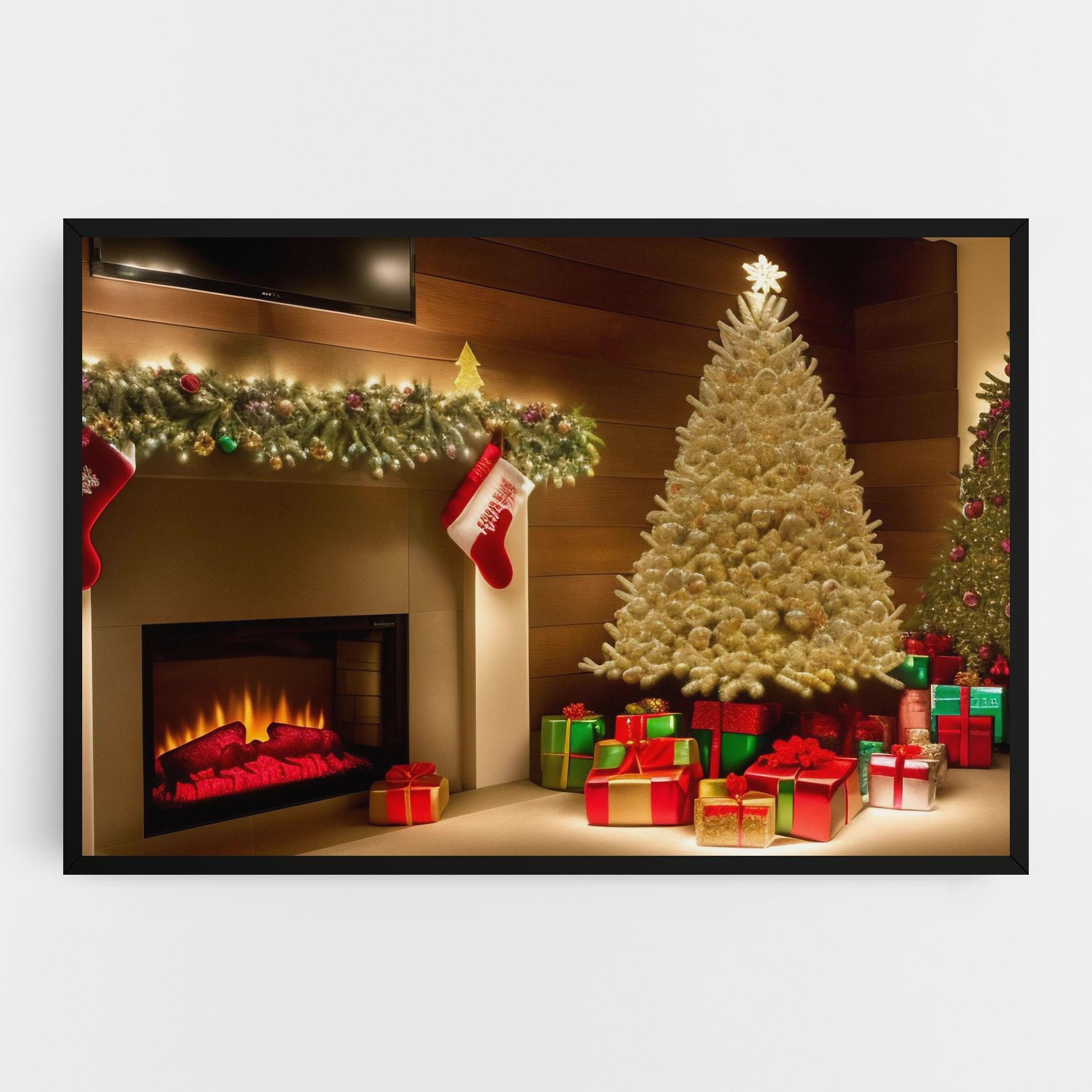 Leinwandbild Decorated Christmas Tree mockup 0