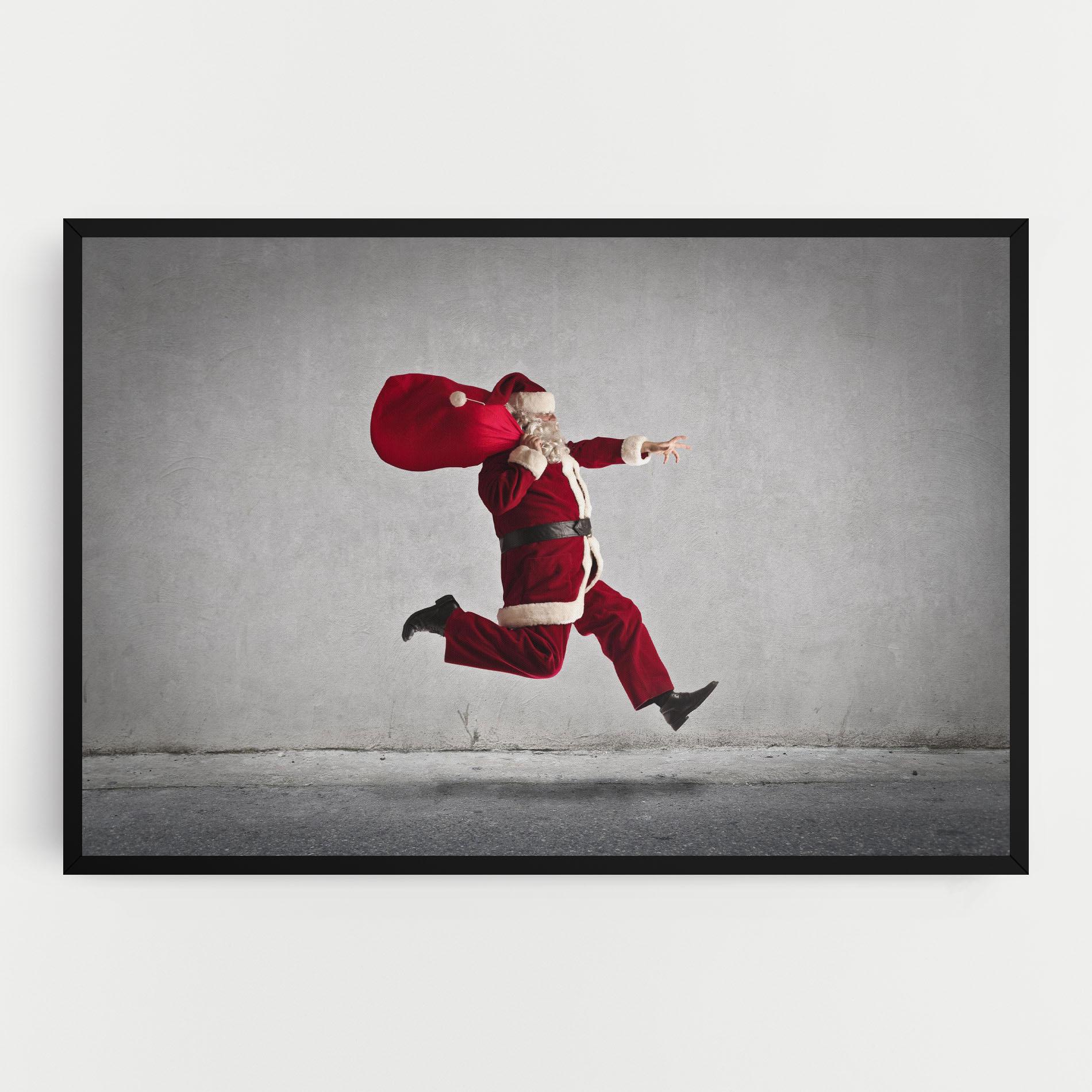 Leinwandbild Santa Claus Jumping mockup 0
