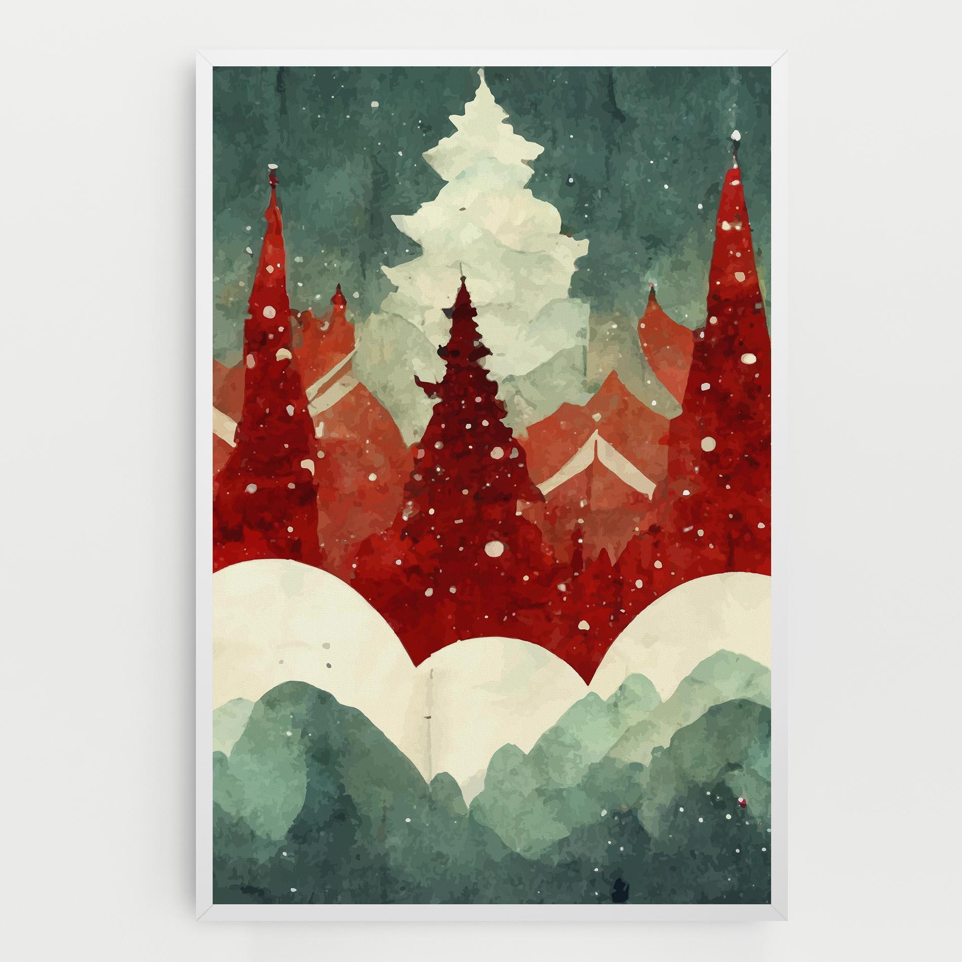 Leinwandbild Christmas Landscape mockup 0