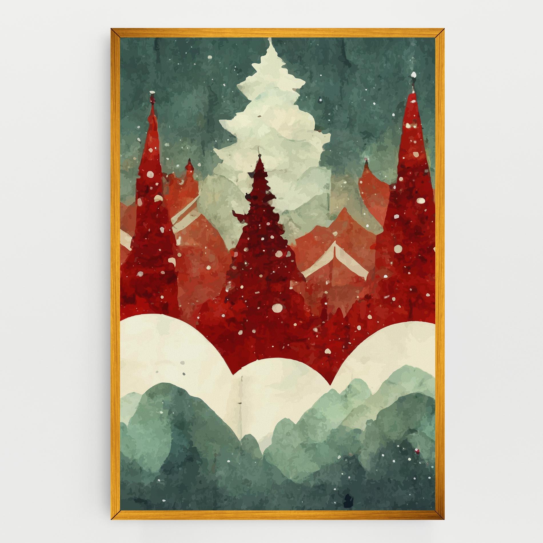 Leinwandbild Christmas Landscape mockup 0