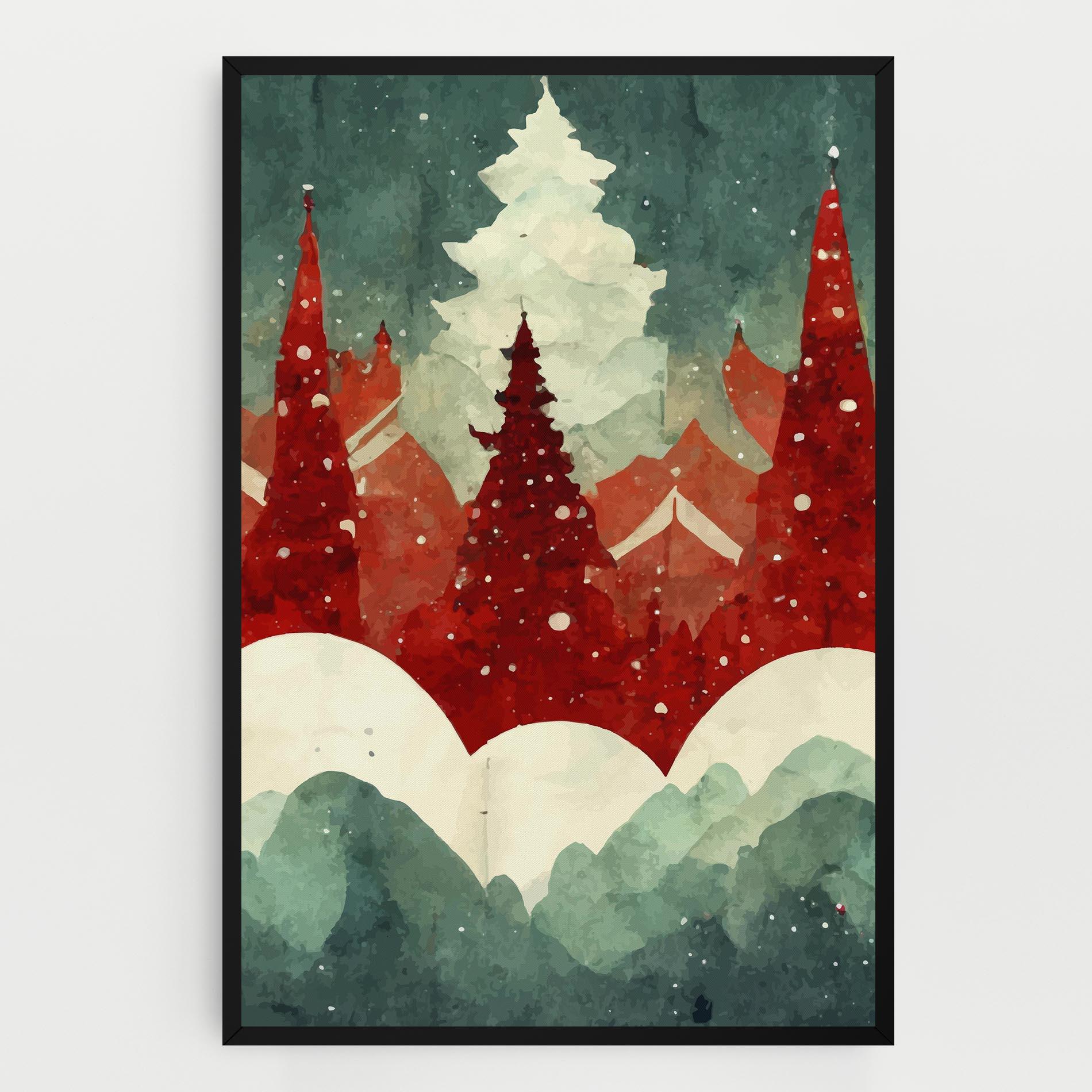 Leinwandbild Christmas Landscape mockup 0