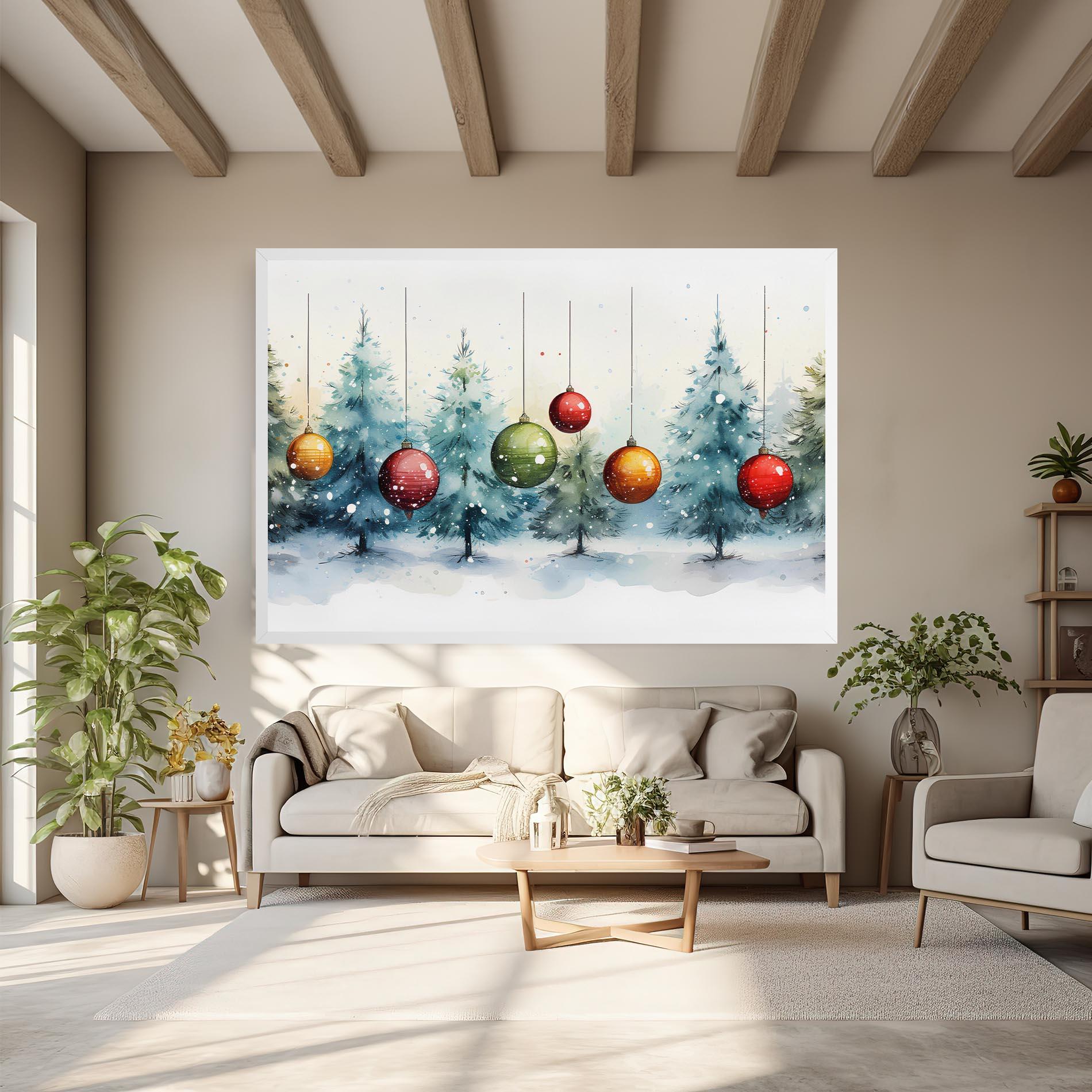 Leinwandbild Christmas Tree Painting mockup 6