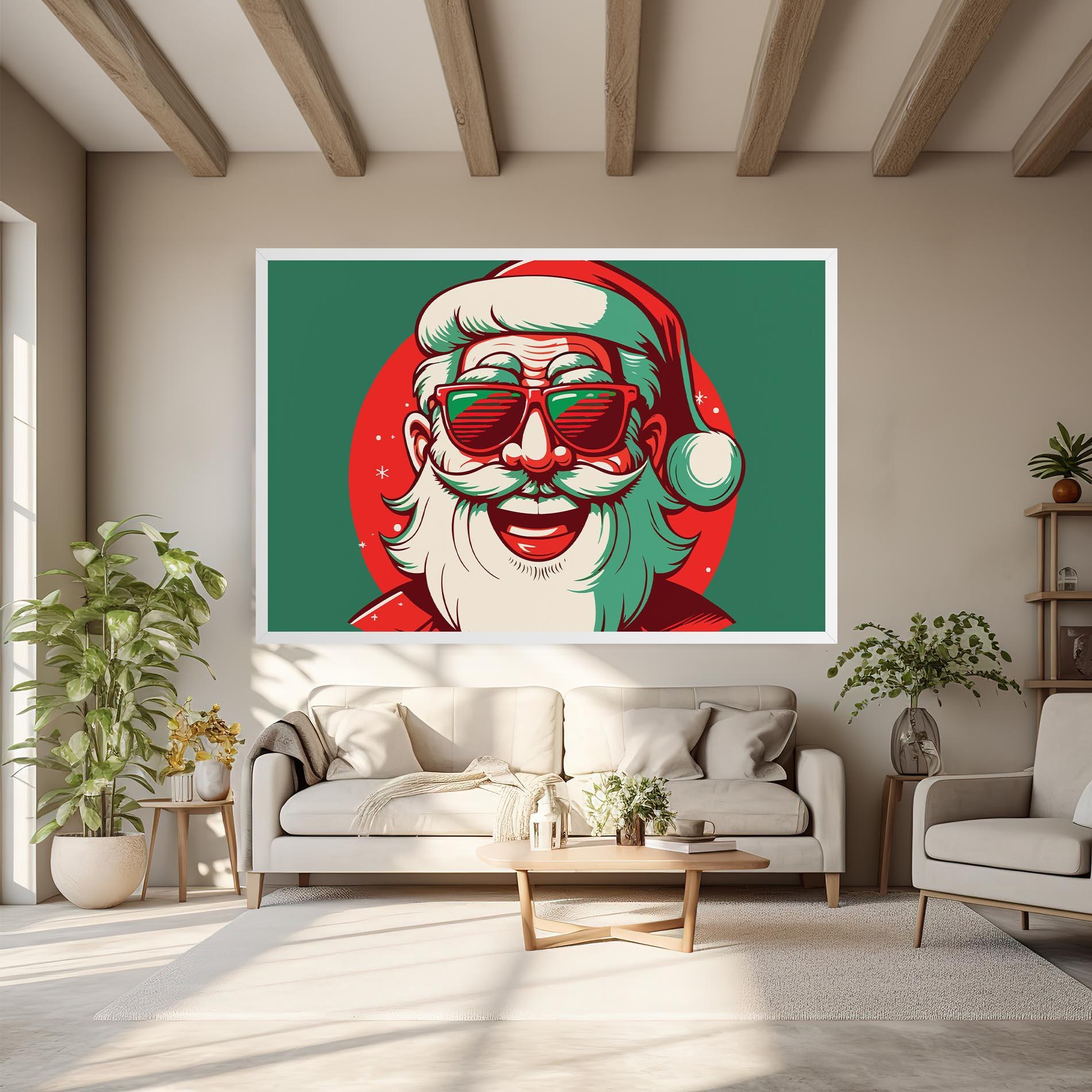Leinwandbild Crazy Smile Santa mockup 6