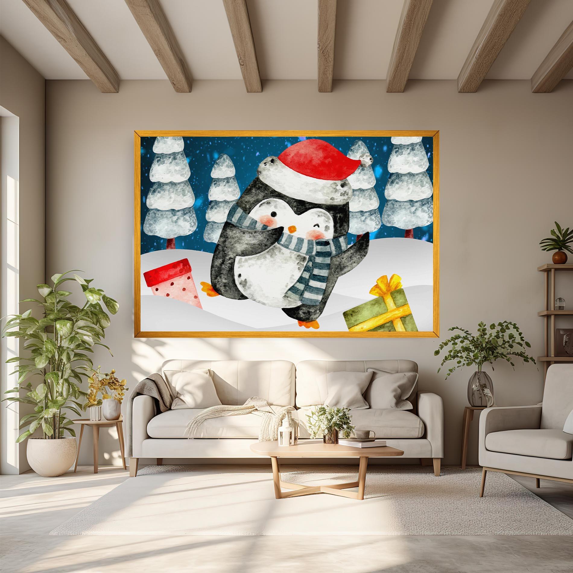 Leinwandbild Blue Pinguin mockup 6