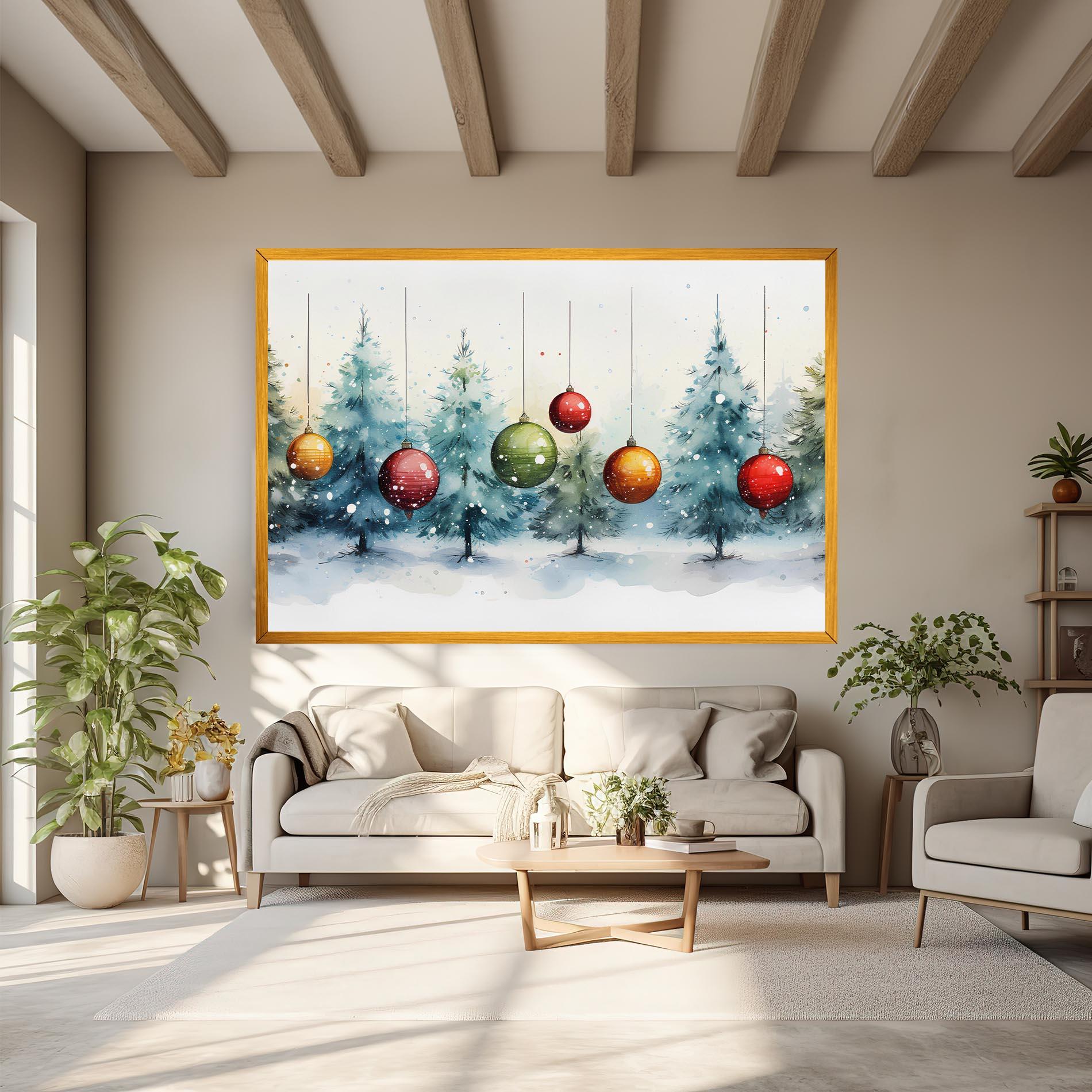 Leinwandbild Christmas Tree Painting mockup 6