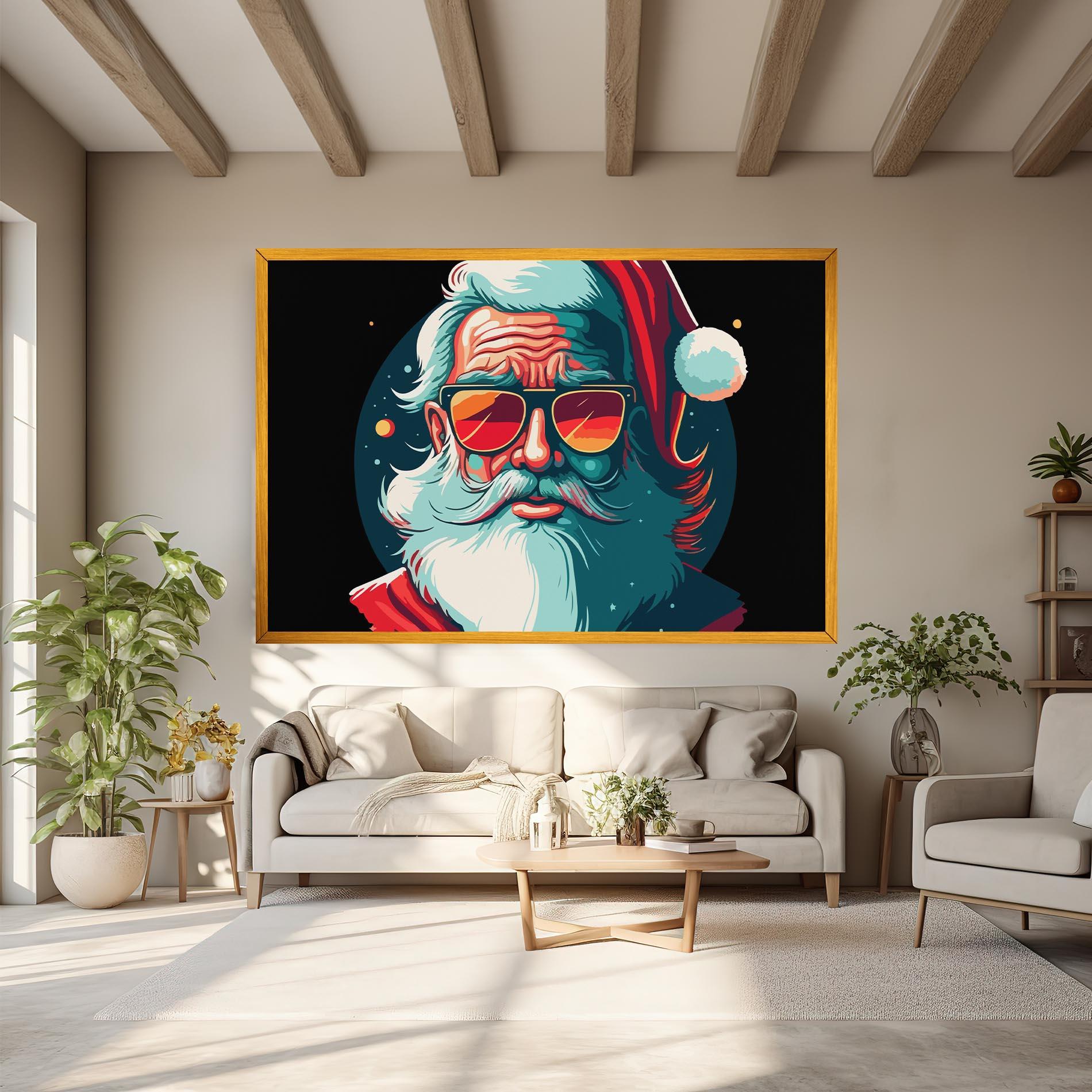 Leinwandbild Color Glasses Santa mockup 6