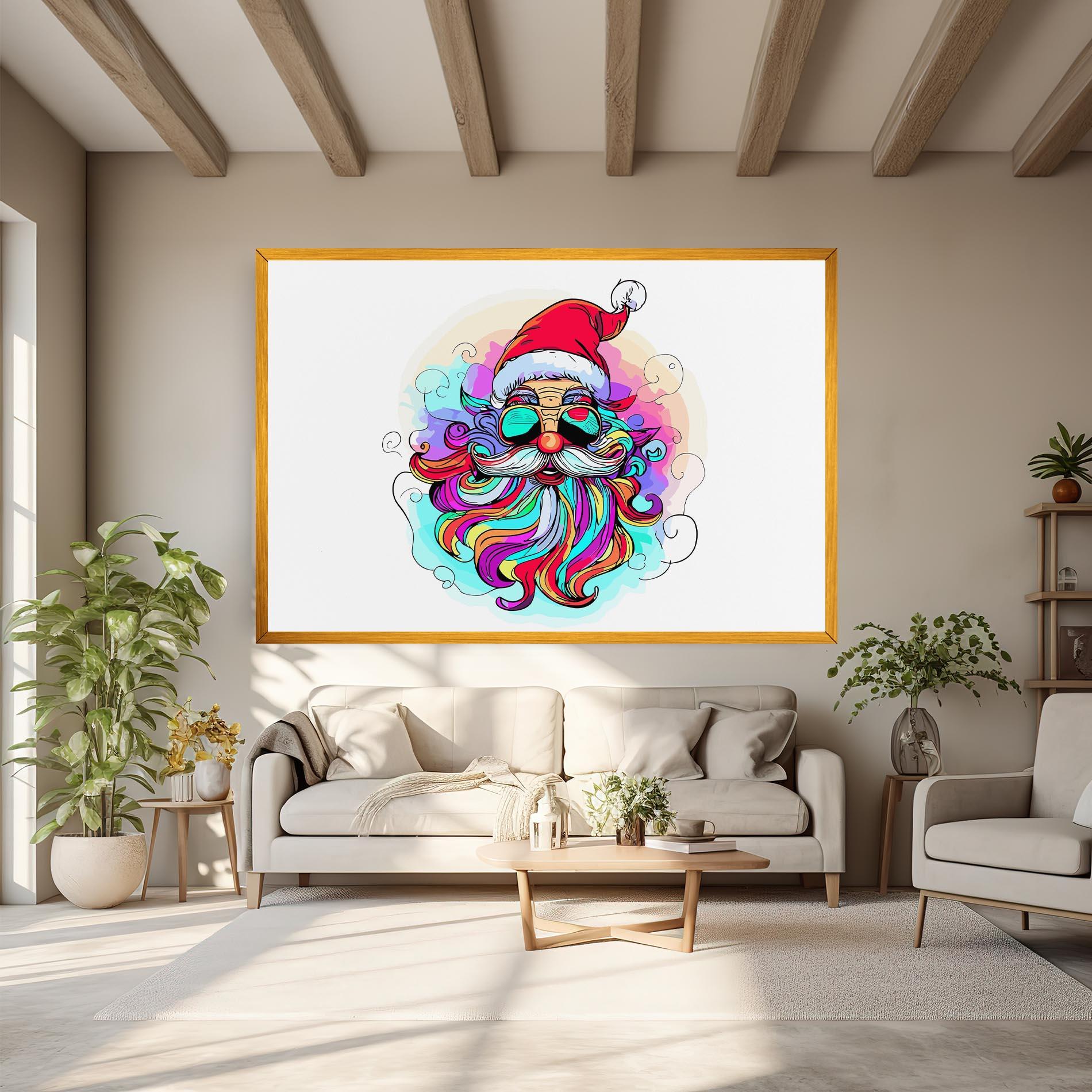 Leinwandbild Colorful Santa mockup 6
