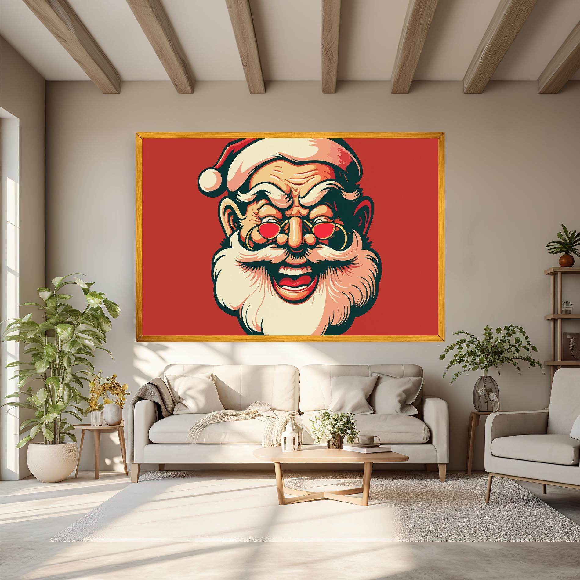 Leinwandbild Santa Crazy Smile mockup 6