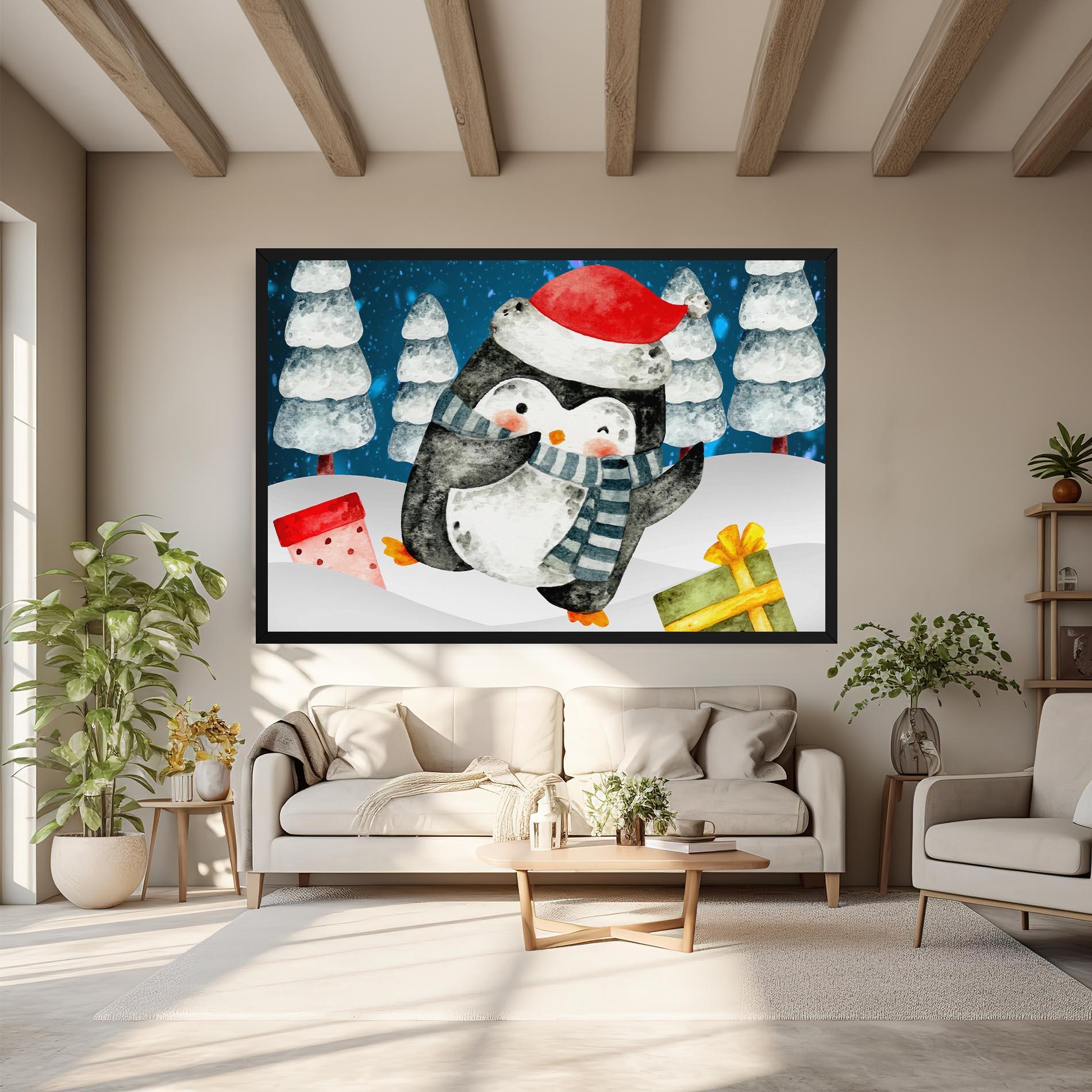 Leinwandbild Blue Pinguin mockup 6