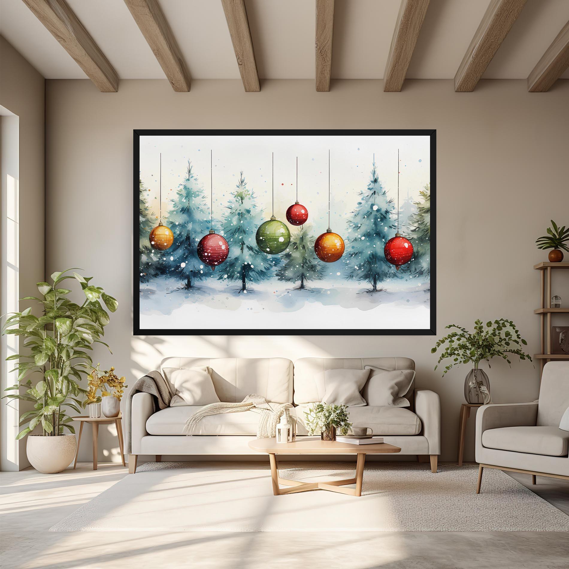 Leinwandbild Christmas Tree Painting mockup 6