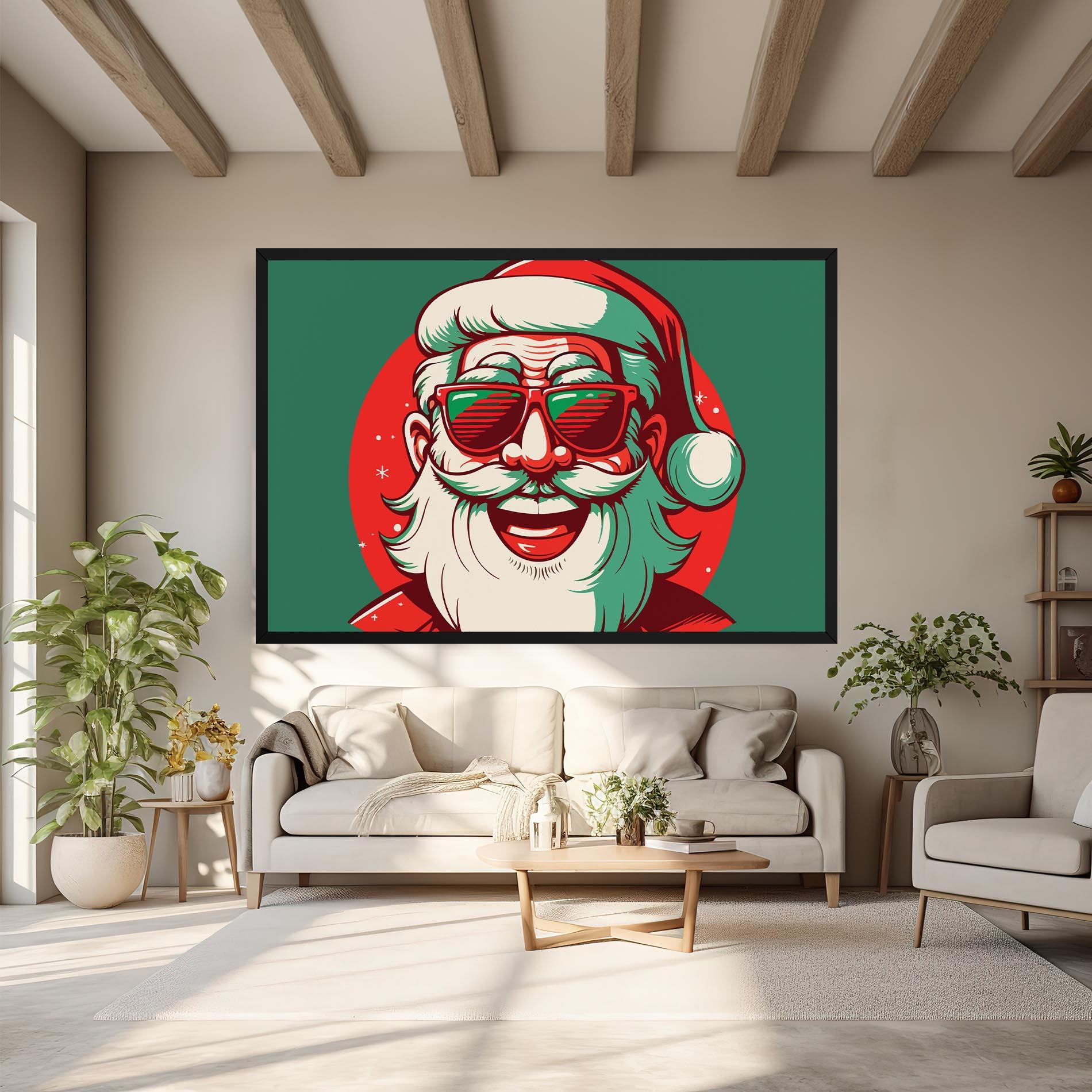 Leinwandbild Crazy Smile Santa mockup 6