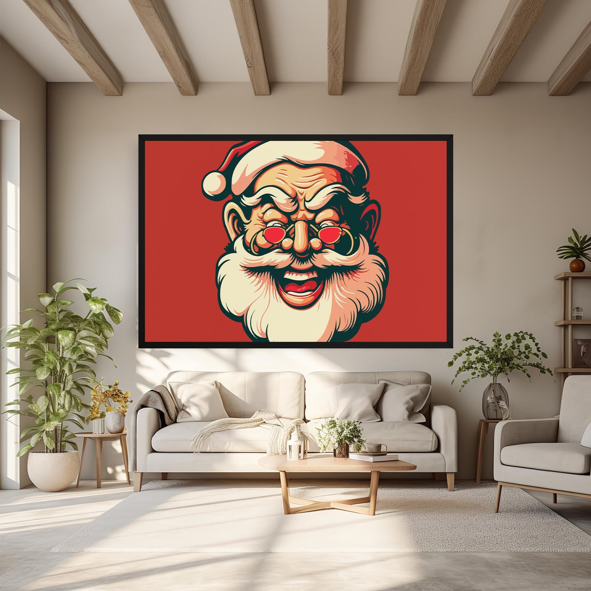 Leinwandbild Santa Crazy Smile mockup 6
