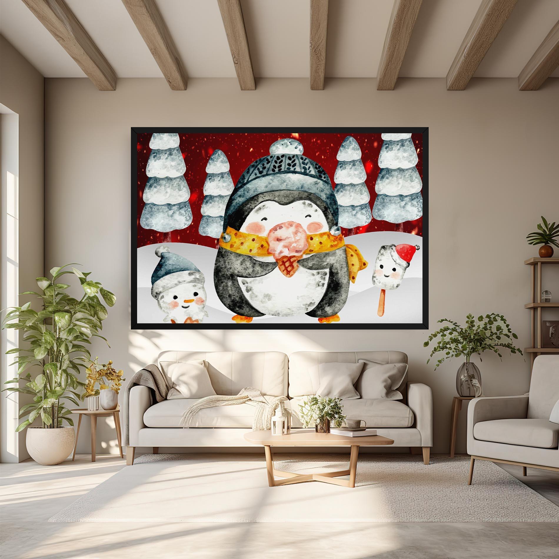 Leinwandbild Yellow Pinguin mockup 6