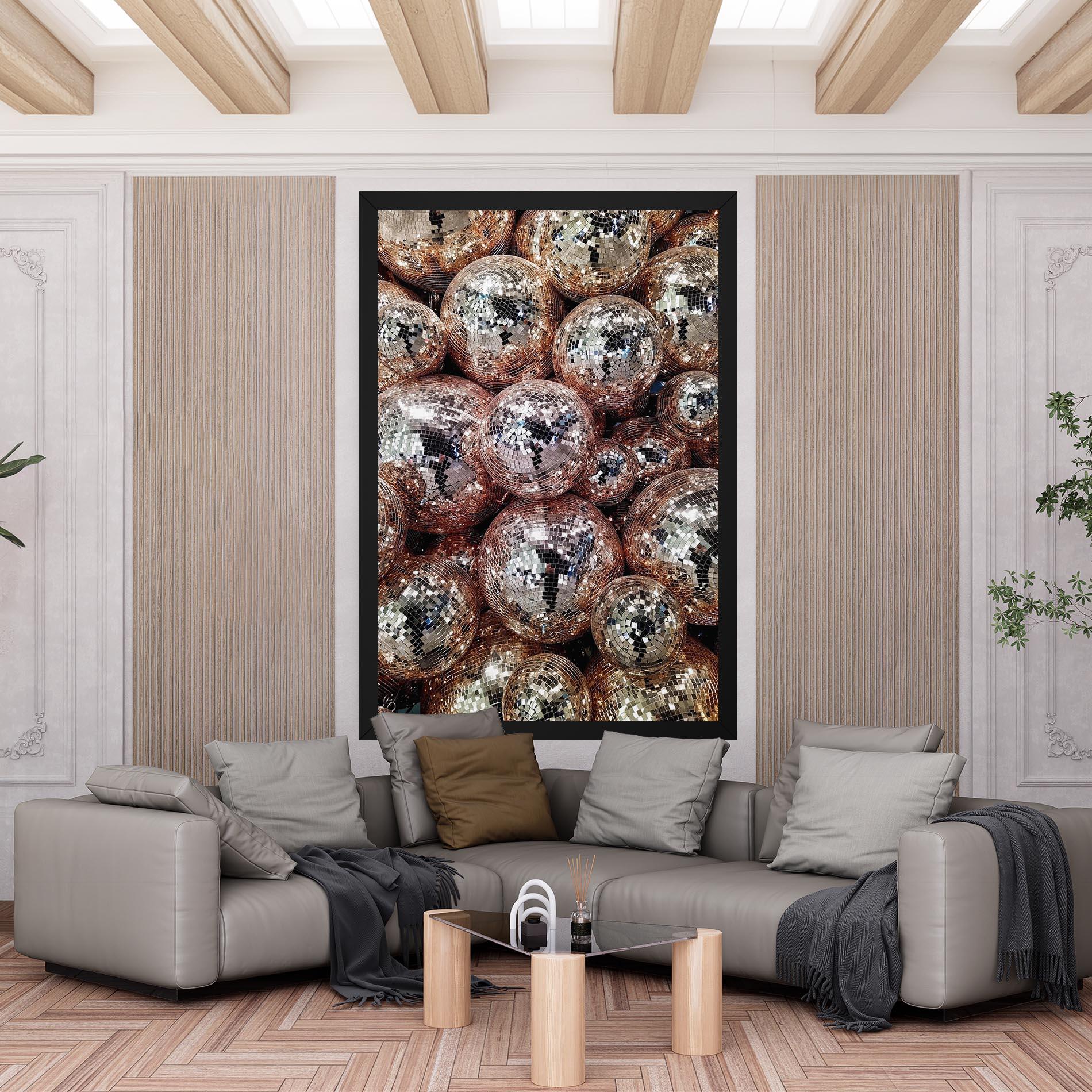 Leinwandbild Christmas Disko Balls mockup 6