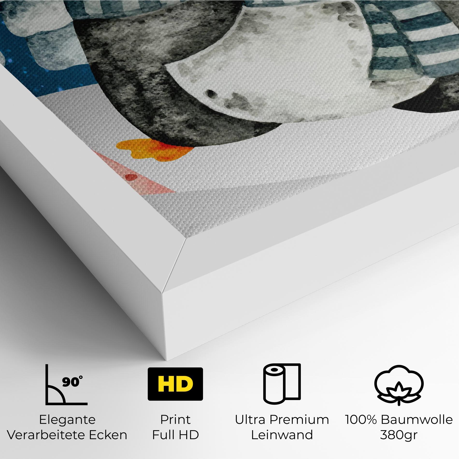 Leinwandbild Blue Pinguin mockup 4