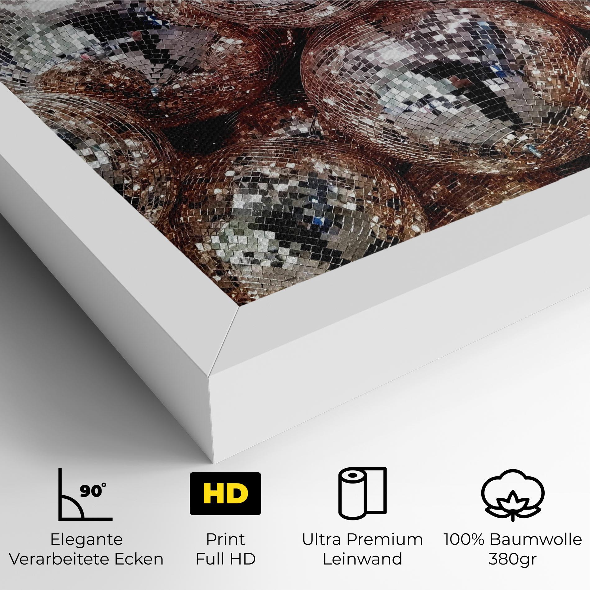 Leinwandbild Christmas Disko Balls mockup 4