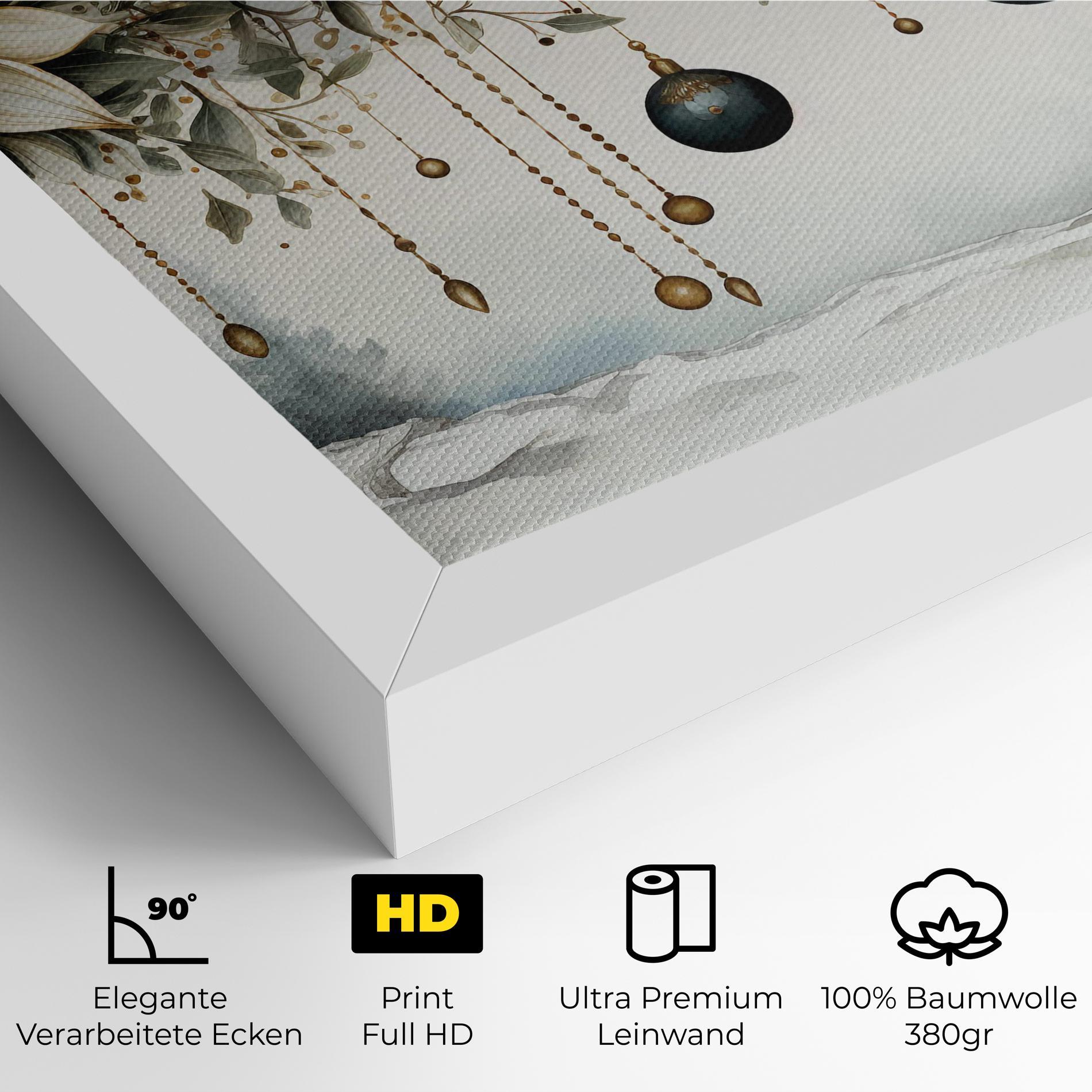 Leinwandbild Christmas Flowers Art mockup 4