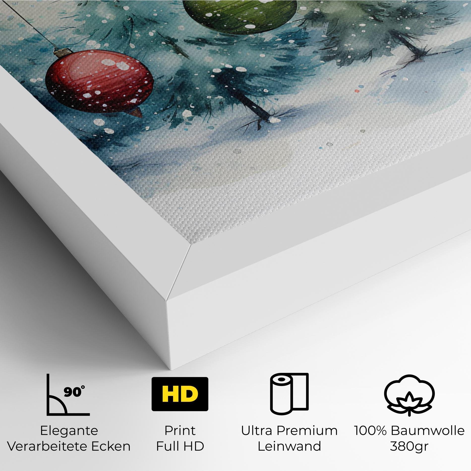 Leinwandbild Christmas Tree Painting mockup 4