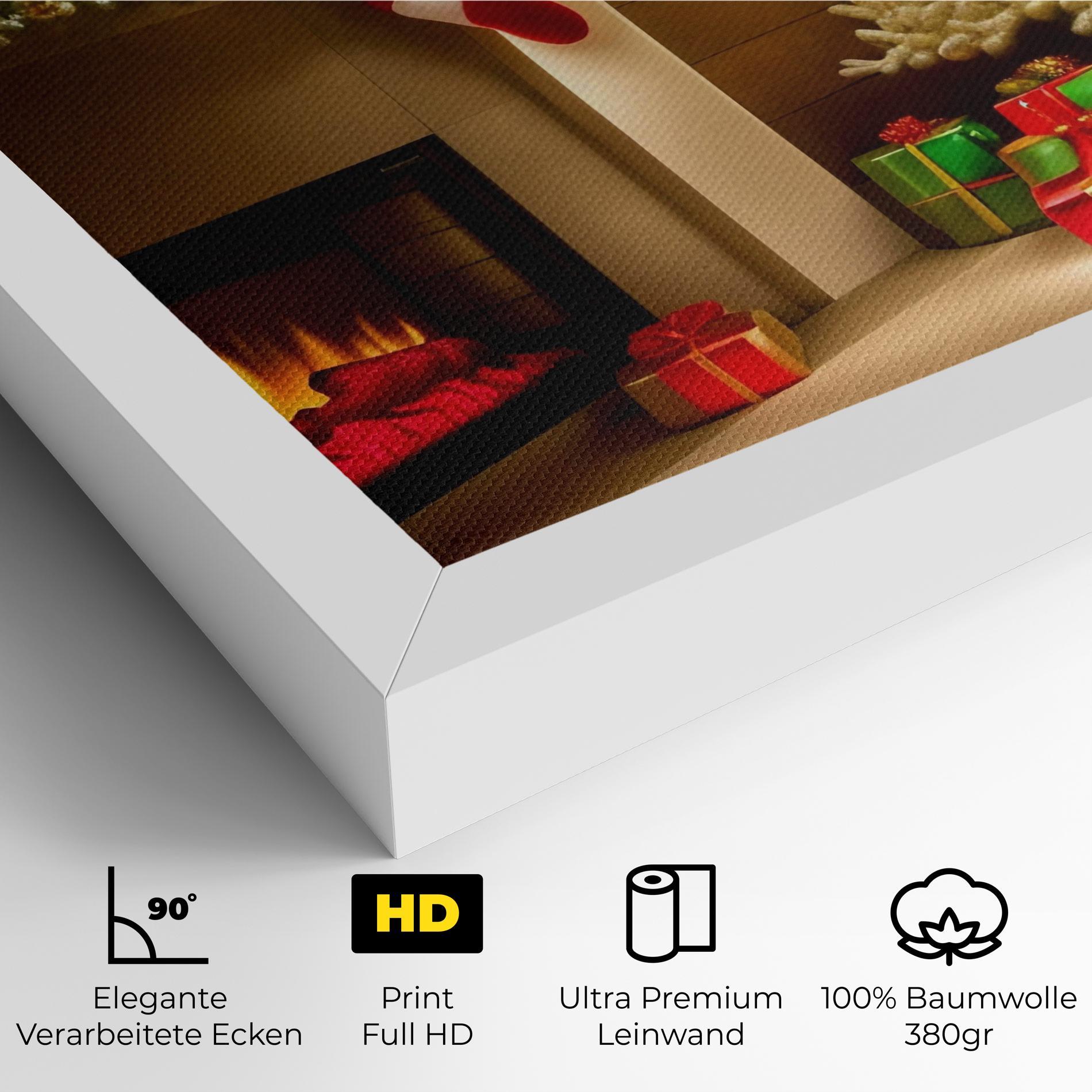 Leinwandbild Decorated Christmas Tree mockup 4