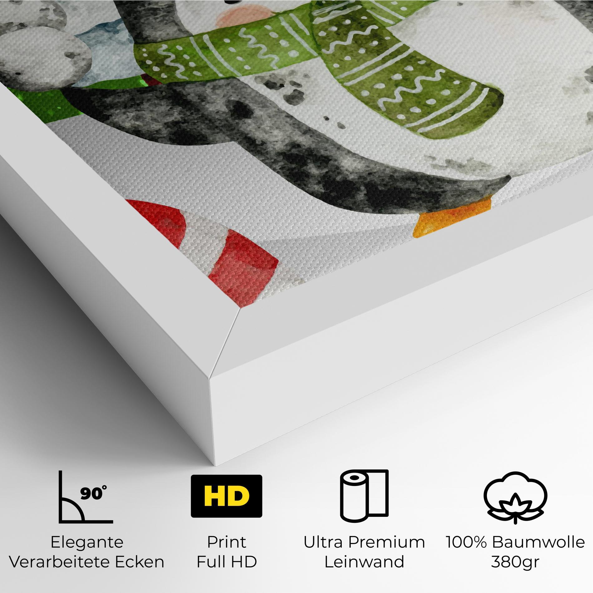 Leinwandbild Green Pinguin mockup 4